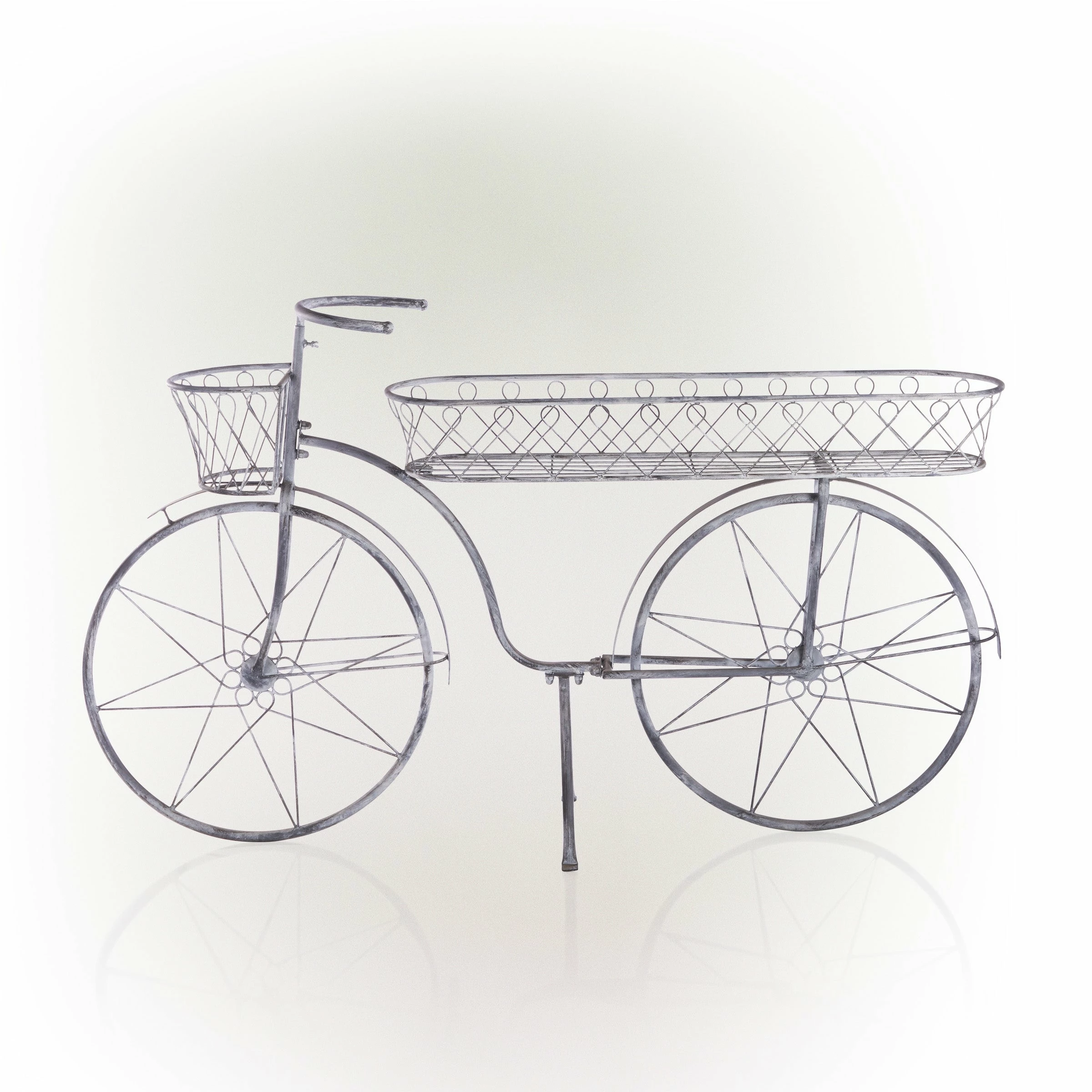 Outlet π Alpine Corporation 54"L Indoor/Outdoor Antique Metal Bicycle Decoration, Gray 𧨠- Image 8