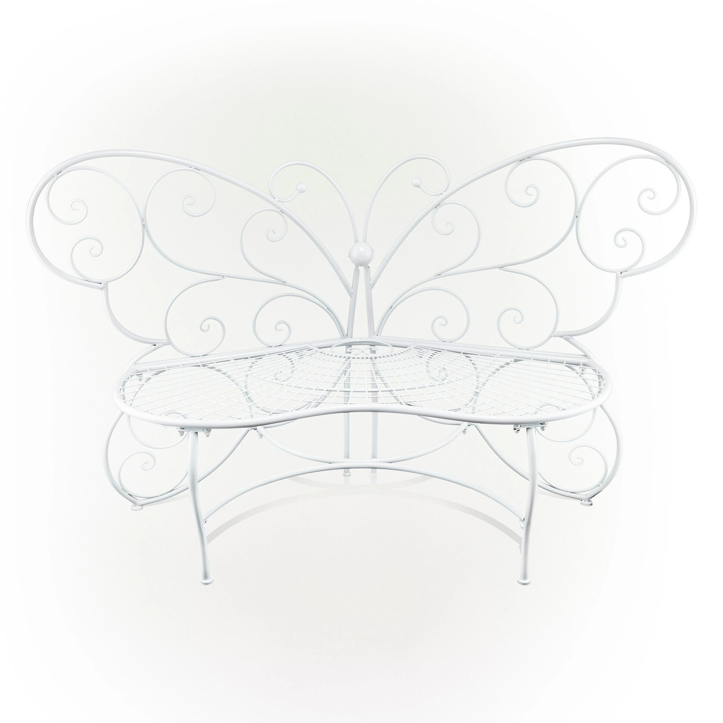 Promo 𧨠Alpine Corporation 62" X 26" Outdoor 2 Person Metal Butterfly Shaped Garden Bench Blue βοΈ - Image 12