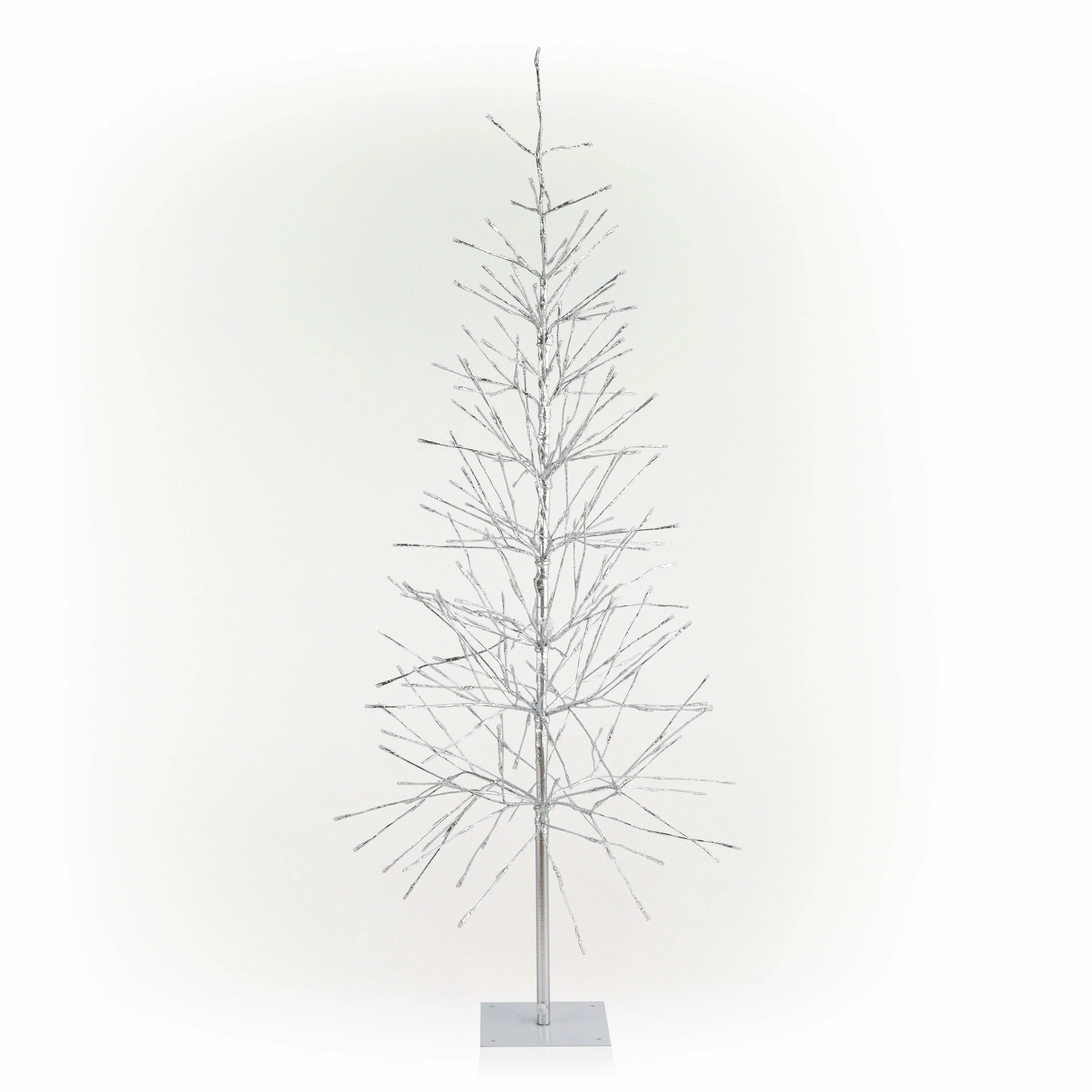 Outlet π Alpine Corporation 65"H Indoor/Outdoor Pre-Lit Silver Foil π Christmas Tree With Yard Stake And 360 LED Lights π - Image 2