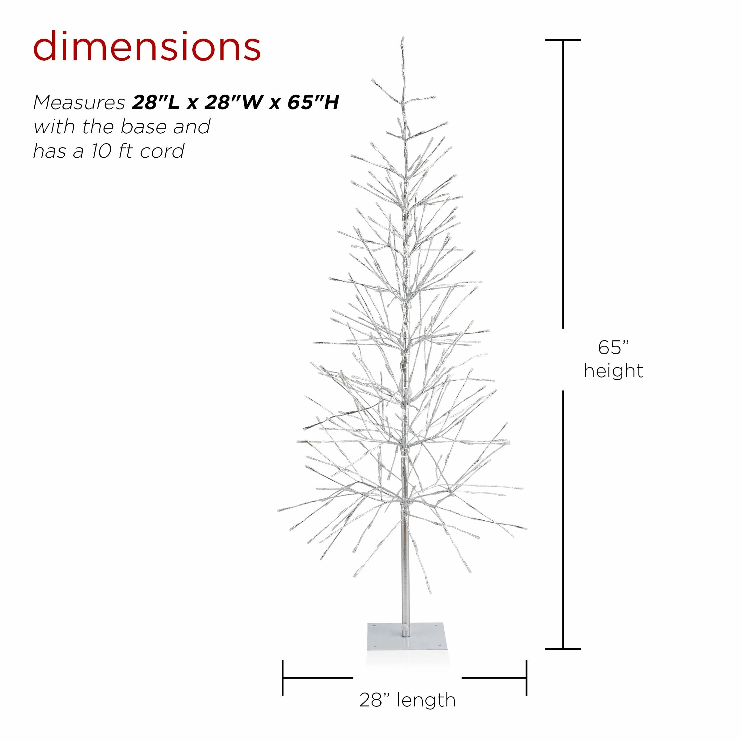 Outlet π Alpine Corporation 65"H Indoor/Outdoor Pre-Lit Silver Foil π Christmas Tree With Yard Stake And 360 LED Lights π - Image 3