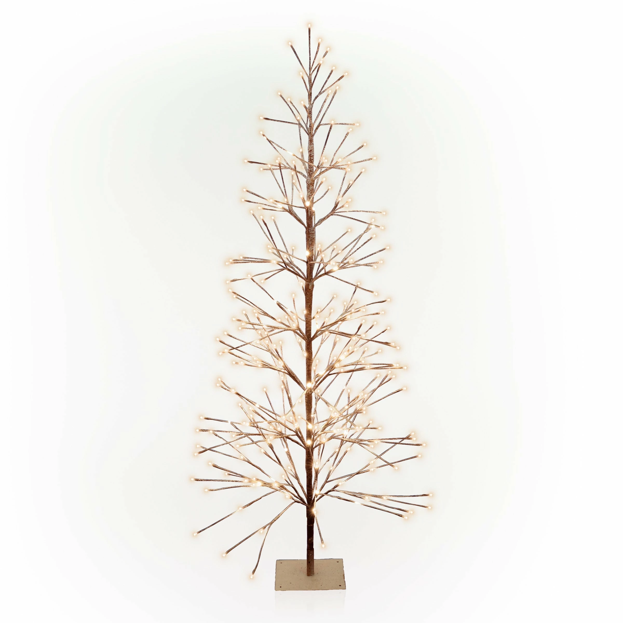 Wholesale β Alpine Corporation 71"H Indoor/Outdoor Artificial Flocked π Christmas Tree With White LED Lights, Brown π - Image 2