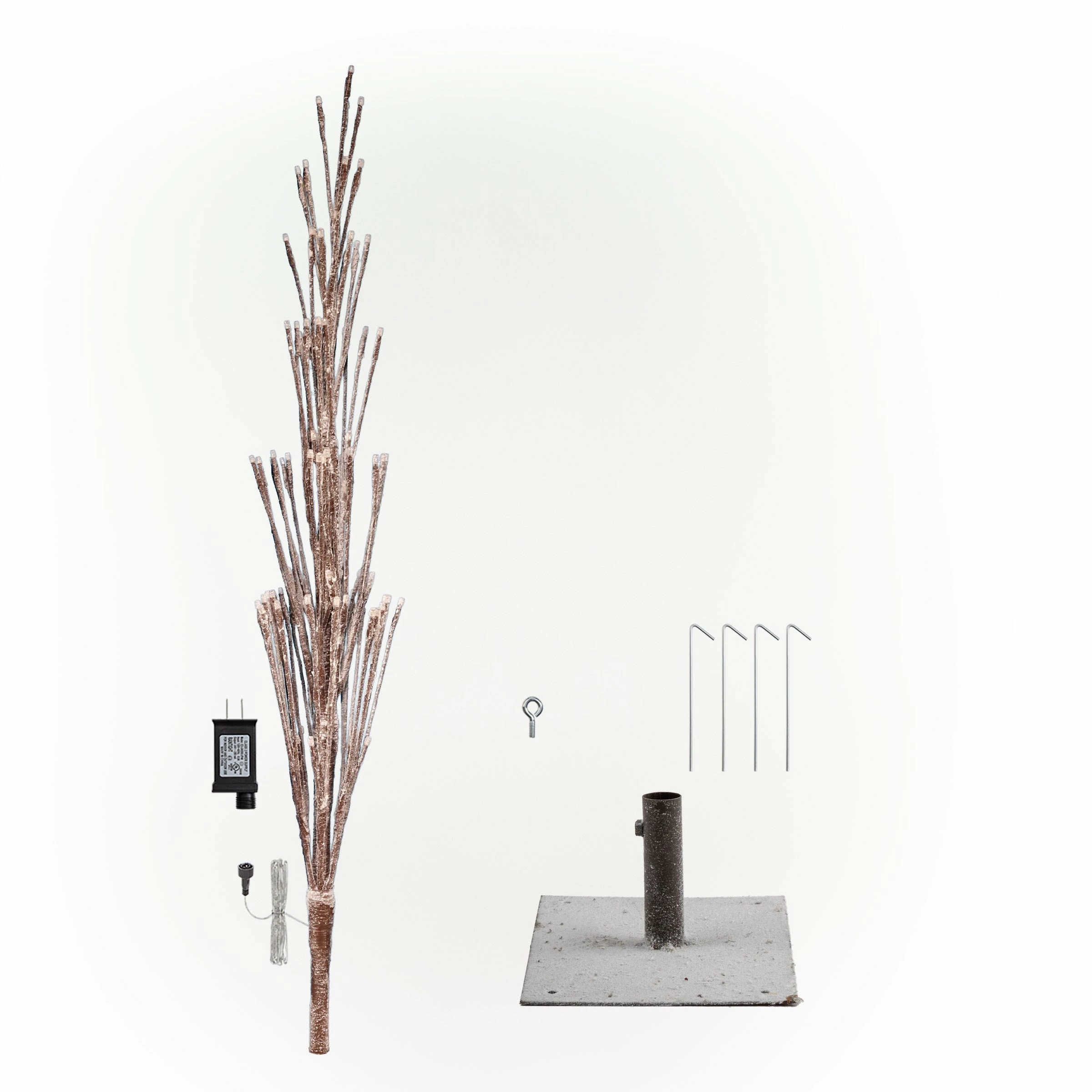 Wholesale β Alpine Corporation 71"H Indoor/Outdoor Artificial Flocked π Christmas Tree With White LED Lights, Brown π - Image 12