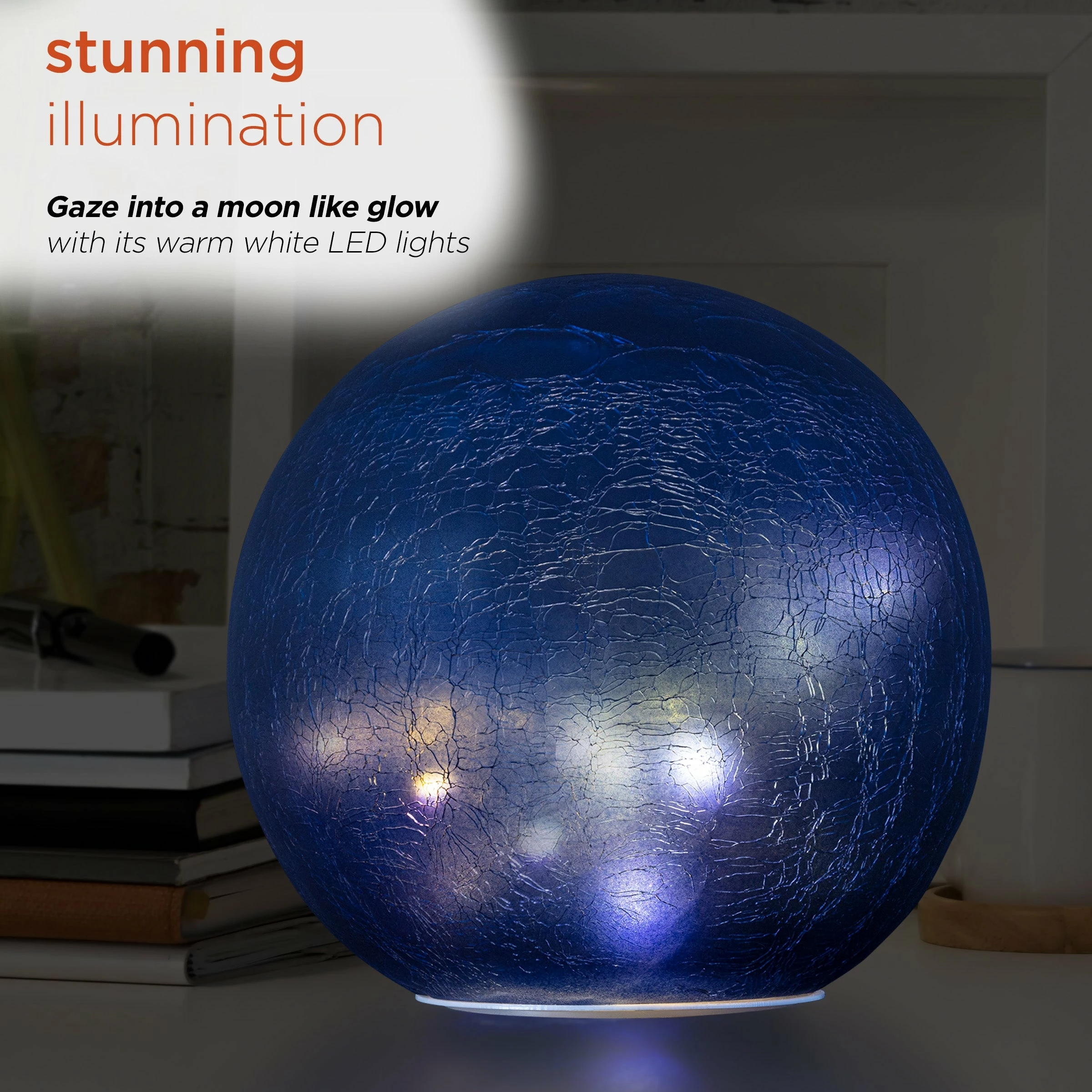 New π Alpine Corporation 7" Diameter Indoor/Outdoor Glass Gazing Globe Yard Decoration With LED Lights, Blue π₯° - Image 6