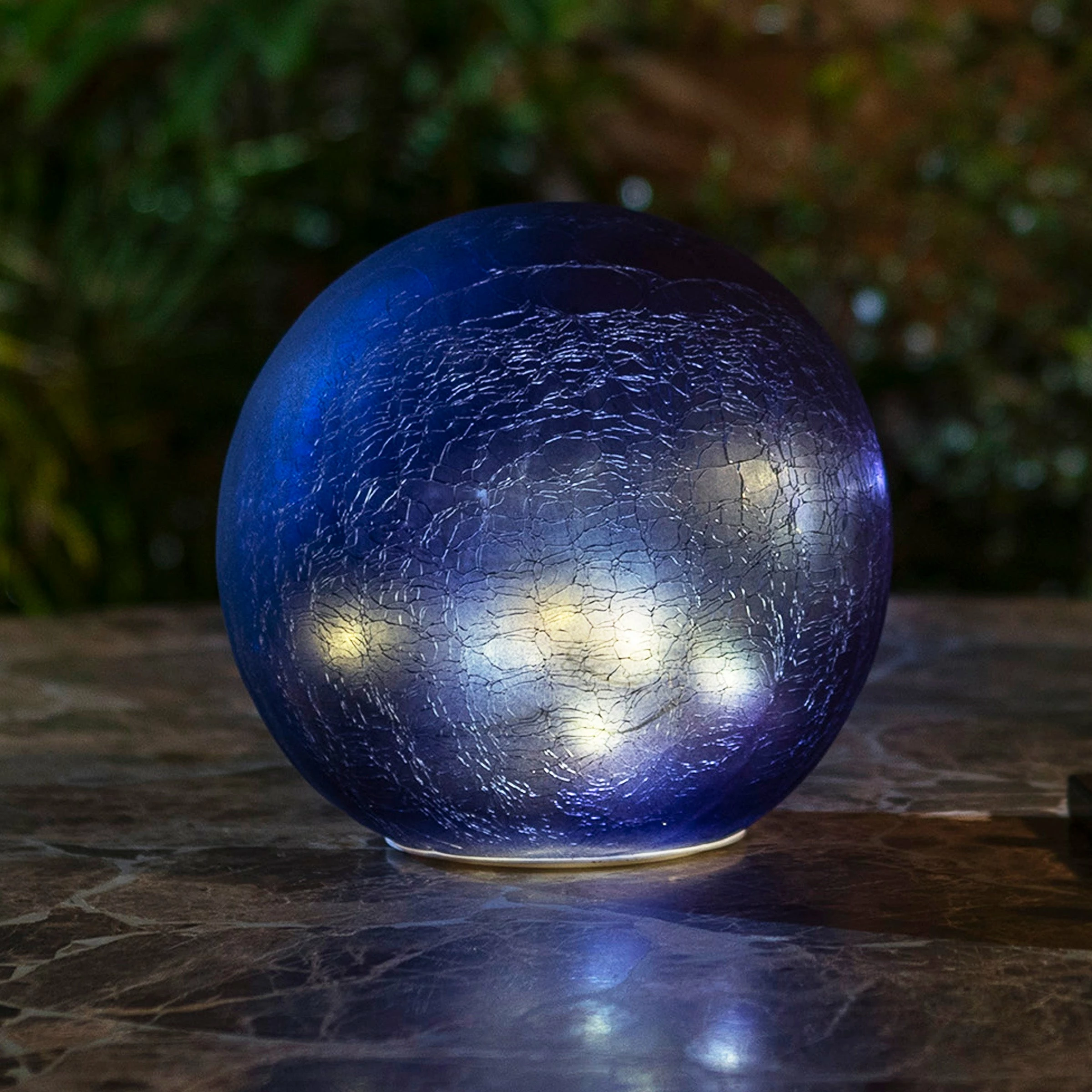 New π Alpine Corporation 7" Diameter Indoor/Outdoor Glass Gazing Globe Yard Decoration With LED Lights, Blue π₯°