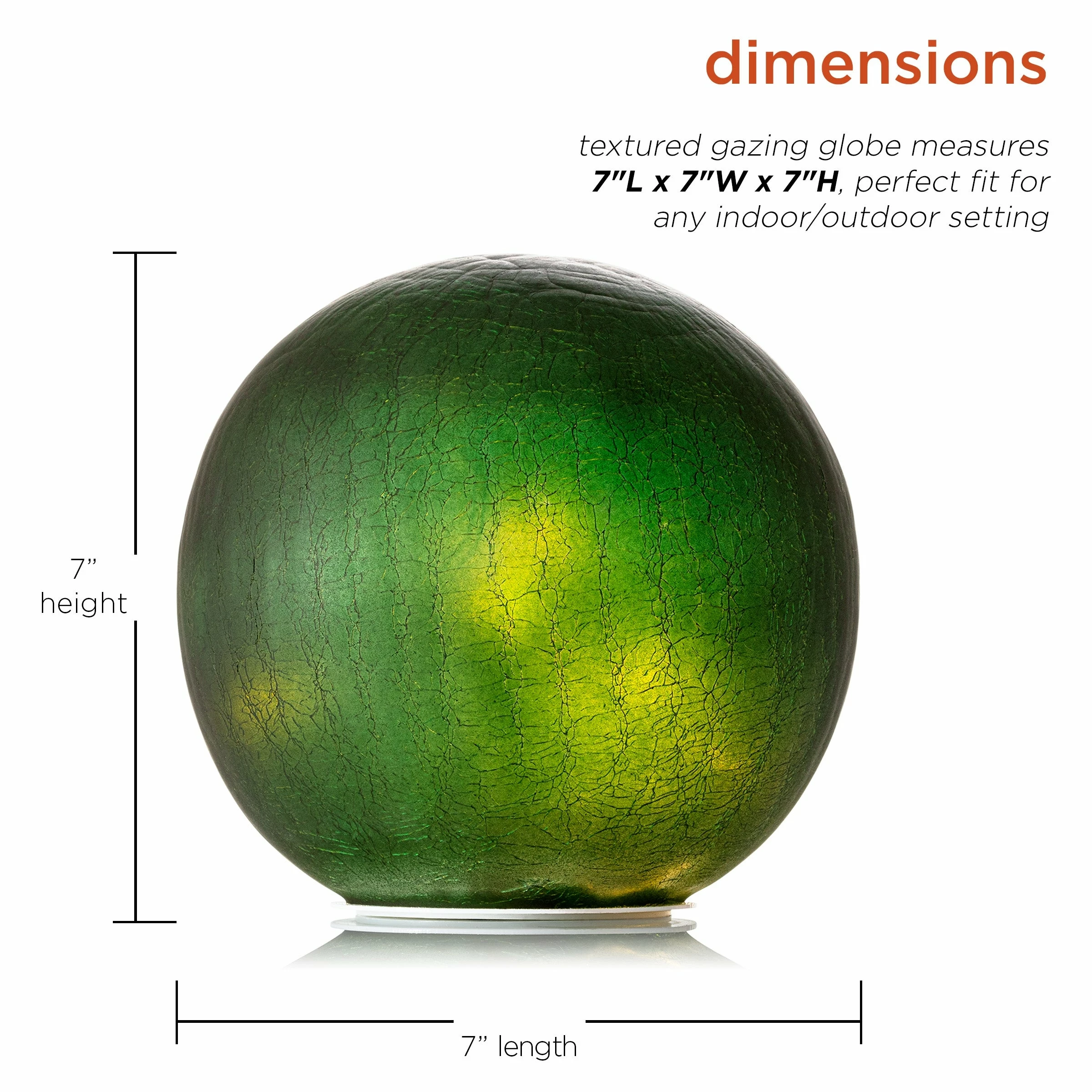 Deals β Alpine Corporation 7" Diameter Indoor/Outdoor Glass Gazing Globe Yard Decoration With LED Lights, Green β¨ - Image 3