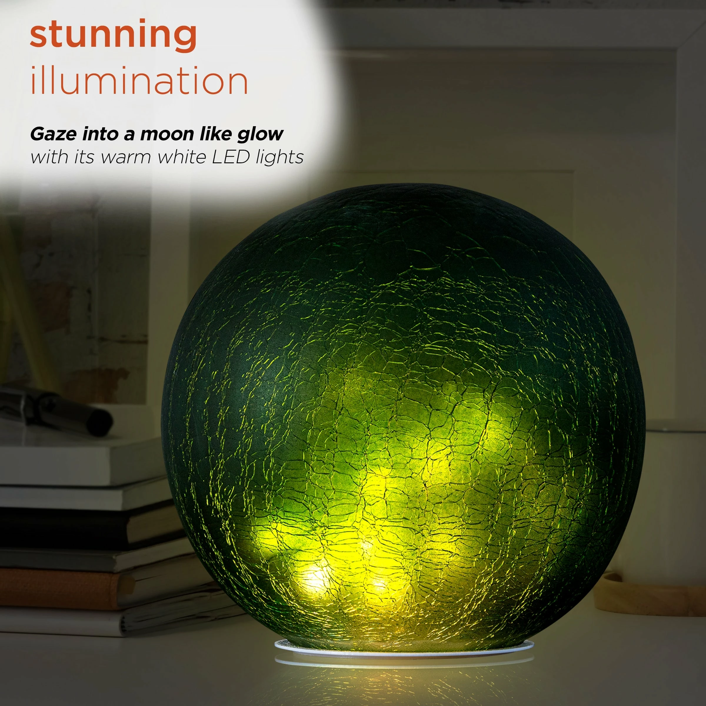 Deals β Alpine Corporation 7" Diameter Indoor/Outdoor Glass Gazing Globe Yard Decoration With LED Lights, Green β¨ - Image 6