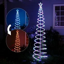 Cheapest 😉 Alpine Corporation 82"H Indoor/Outdoor Artificial Spiral 🎄 Christmas Tree With Multi-Color LED Lights 🔥