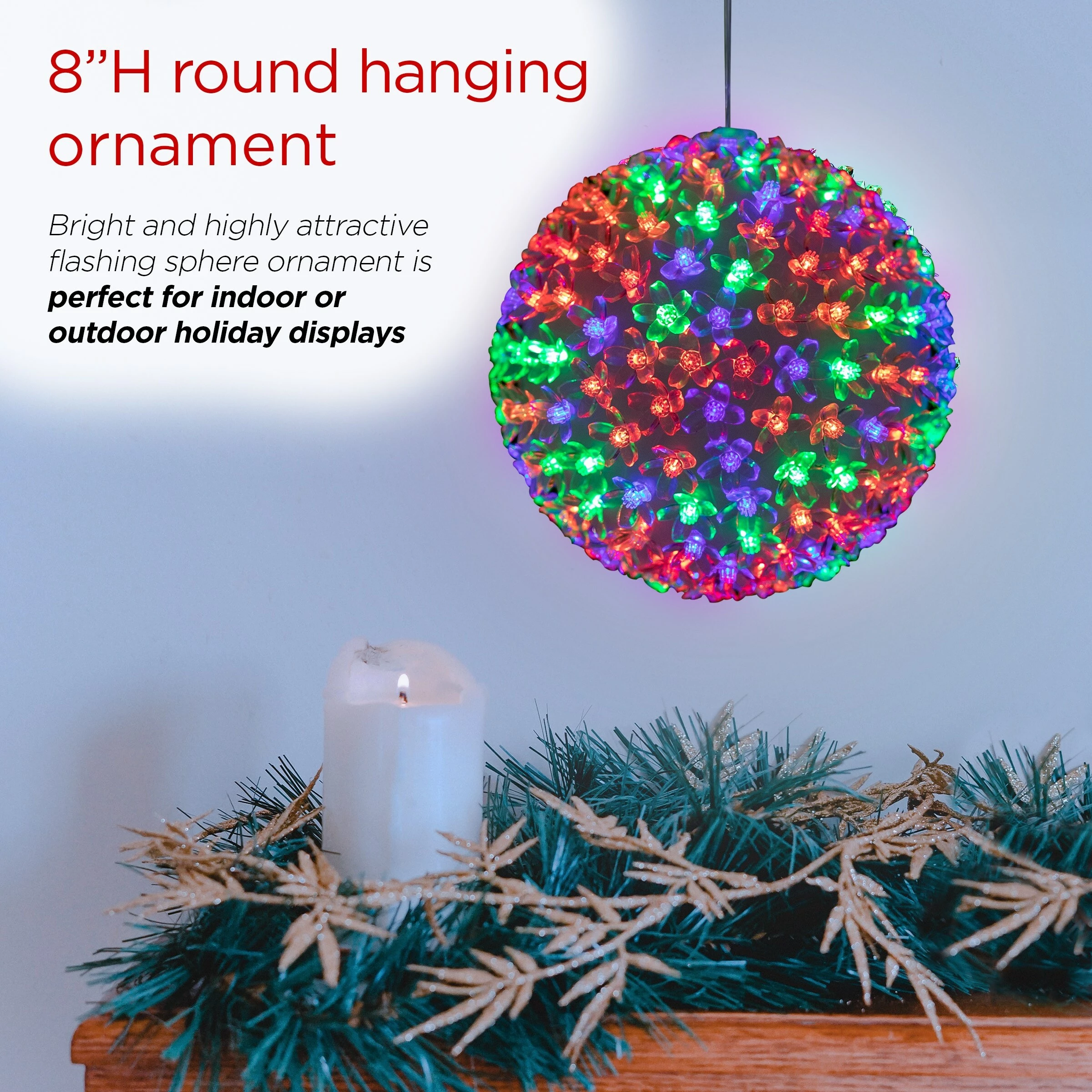 Buy β€οΈ Alpine Corporation 8"H Indoor/Outdoor π Christmas Flashing Sphere Hanging Ornament With LED Lights White π 17 Buy β€οΈ Alpine Corporation 8"H Indoor/Outdoor π Christmas Flashing Sphere Hanging Ornament With LED Lights White π - Image 15