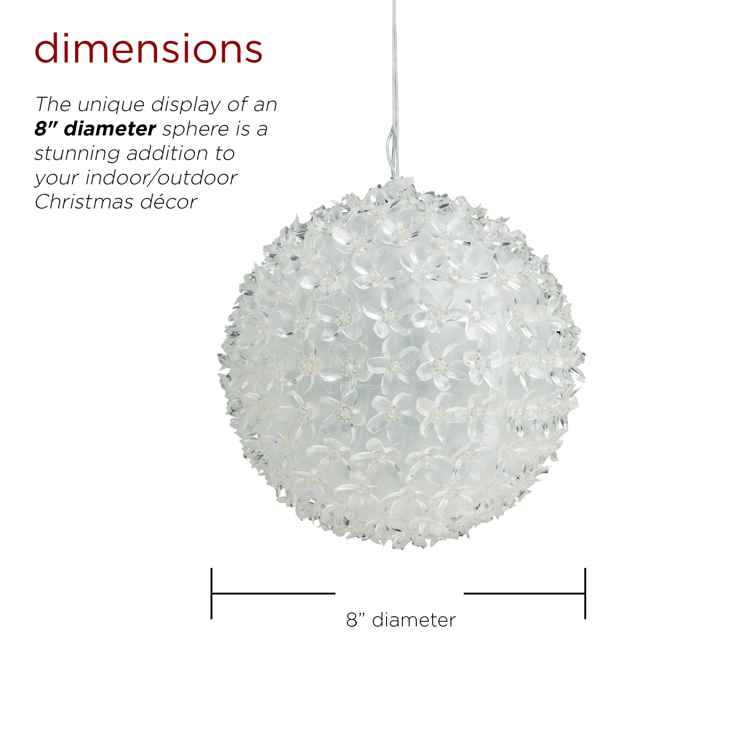 Buy β€οΈ Alpine Corporation 8"H Indoor/Outdoor π Christmas Flashing Sphere Hanging Ornament With LED Lights White π 5 Buy β€οΈ Alpine Corporation 8"H Indoor/Outdoor π Christmas Flashing Sphere Hanging Ornament With LED Lights White π - Image 3