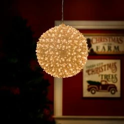 Buy β€οΈ Alpine Corporation 8"H Indoor/Outdoor π Christmas Flashing Sphere Hanging Ornament With LED Lights White π