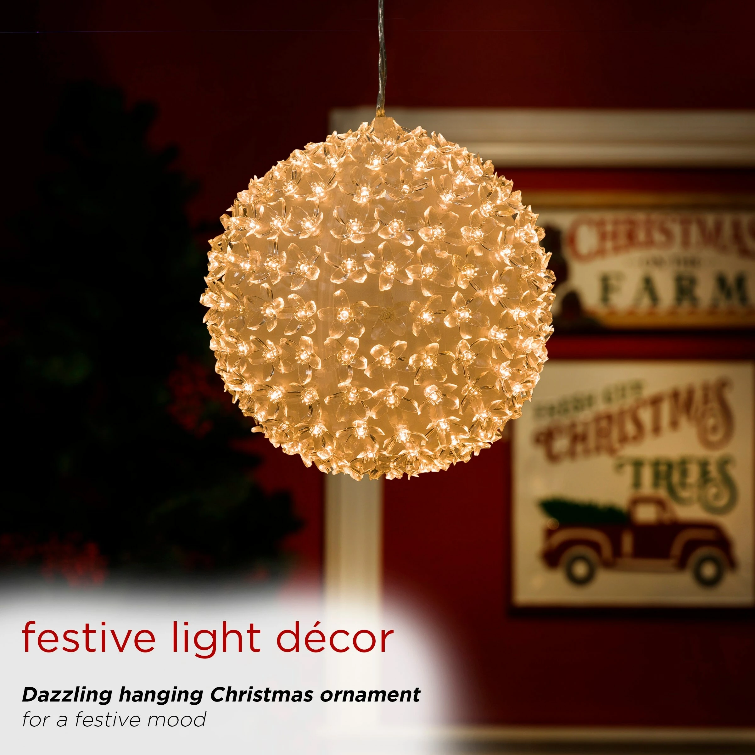 Buy β€οΈ Alpine Corporation 8"H Indoor/Outdoor π Christmas Flashing Sphere Hanging Ornament With LED Lights White π 6 Buy β€οΈ Alpine Corporation 8"H Indoor/Outdoor π Christmas Flashing Sphere Hanging Ornament With LED Lights White π - Image 4