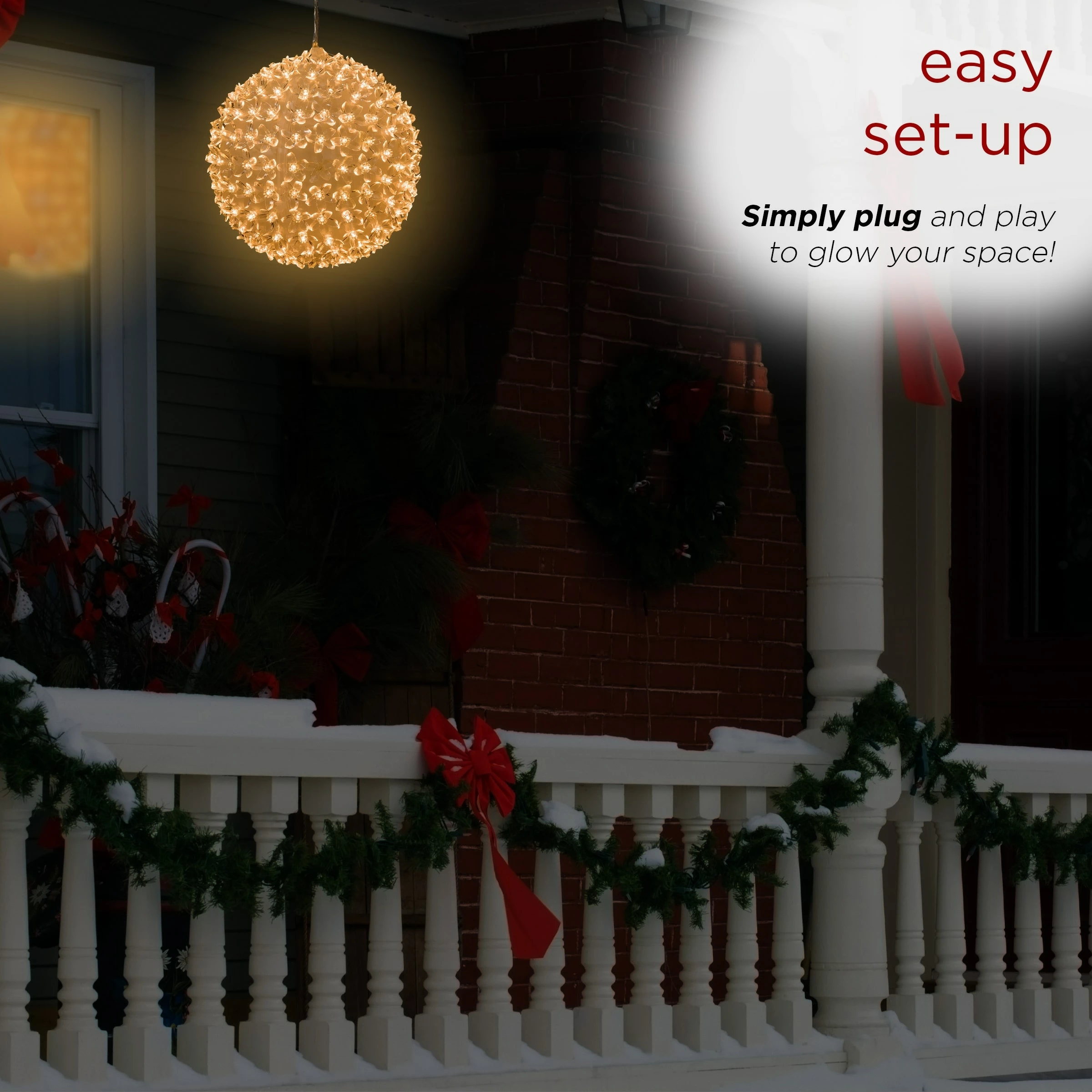 Buy β€οΈ Alpine Corporation 8"H Indoor/Outdoor π Christmas Flashing Sphere Hanging Ornament With LED Lights White π 9 Buy β€οΈ Alpine Corporation 8"H Indoor/Outdoor π Christmas Flashing Sphere Hanging Ornament With LED Lights White π - Image 7