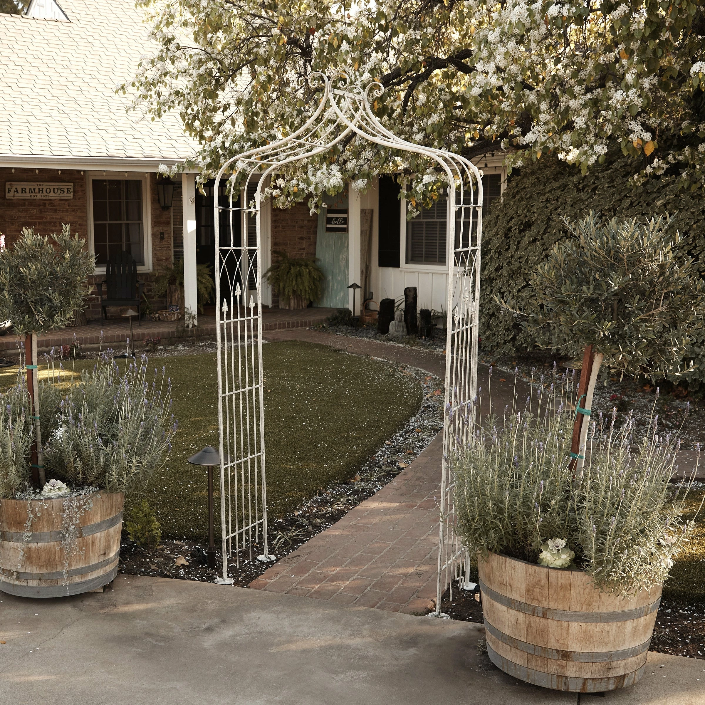 New ๐ Alpine Corporation 93"H Outdoor Vintage Metal Garden Walkway Arch, Gray ๐ฅ 10 New ๐ Alpine Corporation 93"H Outdoor Vintage Metal Garden Walkway Arch, Gray ๐ฅ - Image 8