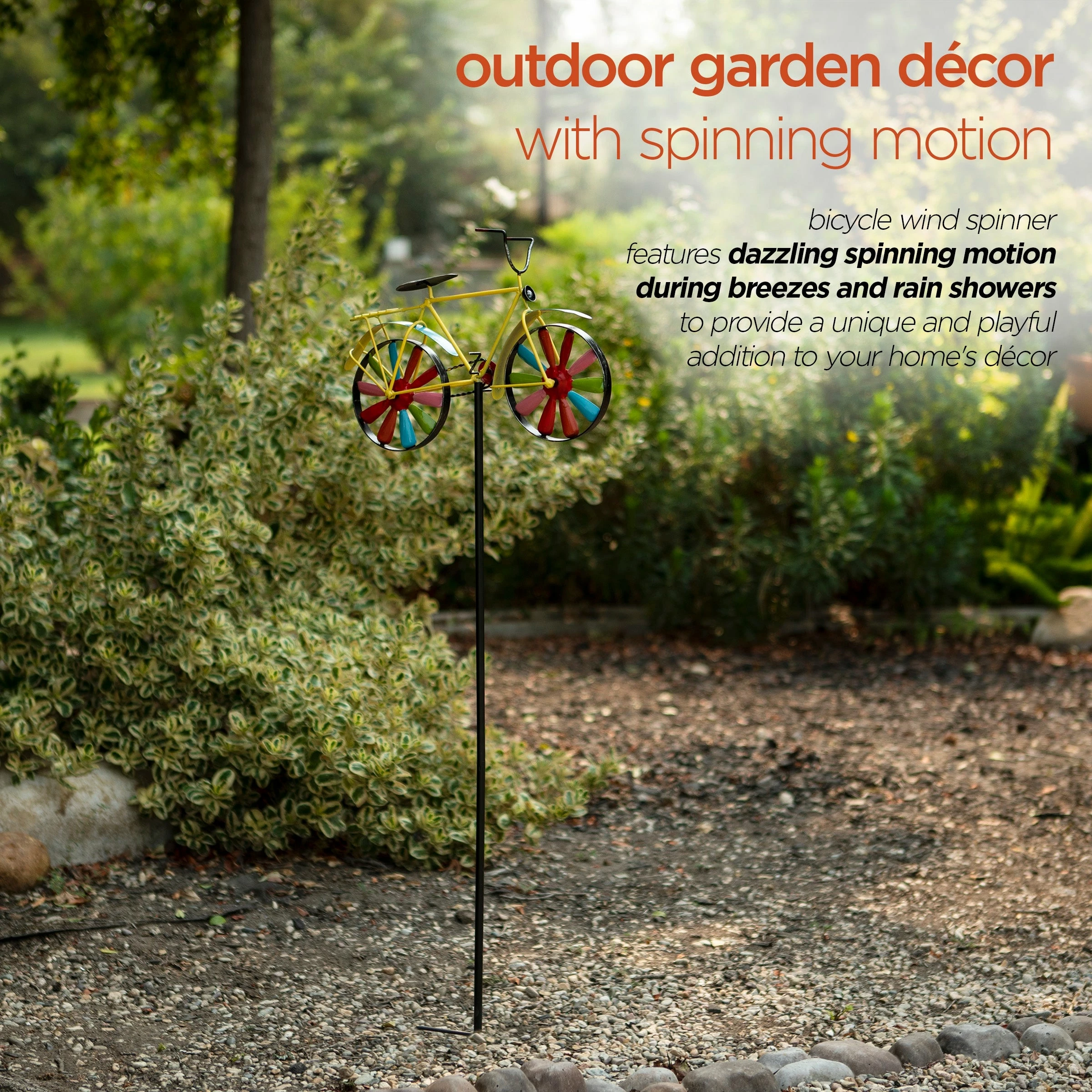 New ๐ Alpine Corporation 42" Tall Outdoor Metal Bicycle Wind Spinner Garden Stake Decoration, Multicolor ๐ 6 New ๐ Alpine Corporation 42" Tall Outdoor Metal Bicycle Wind Spinner Garden Stake Decoration, Multicolor ๐ - Image 4