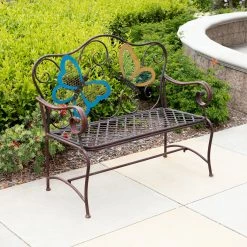 Best reviews of π Alpine Corporation 45" X 23" Outdoor 2-Person Butterfly Garden Bench π