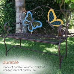 Best reviews of 🎁 Alpine Corporation 45" X 23" Outdoor 2-Person Butterfly Garden Bench 👍 -Alpine Corporation Sales Alpine Corporation Butterfly Garden Bronze Outdoor Bench 3