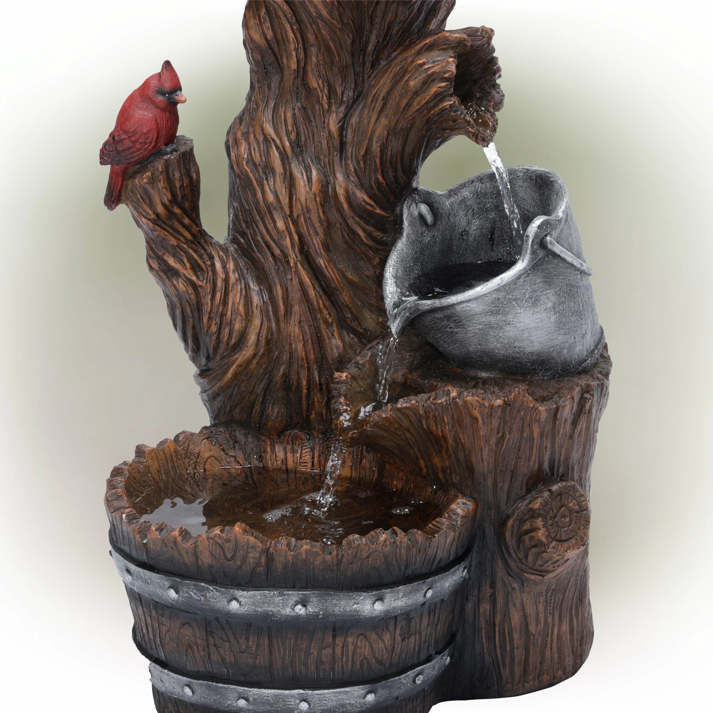 Top 10 π₯° Alpine Corporation 32" Tall Outdoor Cascading Barrel Water Fountain And Cardinal Birdhouse Yard Decoration π - Image 10