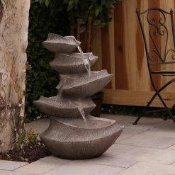 Best deal ✨ Alpine Corporation Cascading Outdoor Fountain With LED Lights, 31" High ❤️