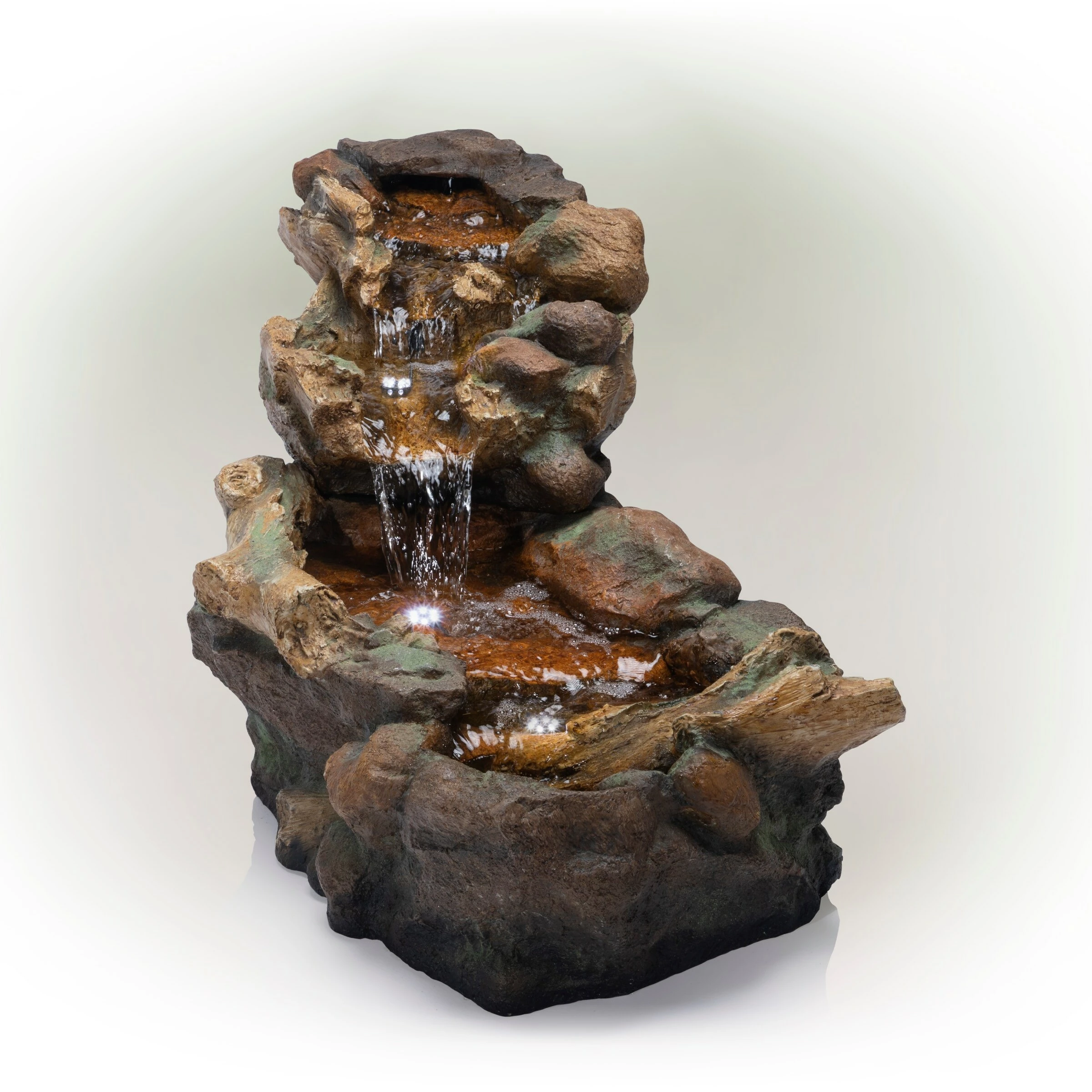 New π€© Alpine Corporation 41" Long Indoor/Outdoor Stone River Rock Fountain With LED Lights π - Image 2