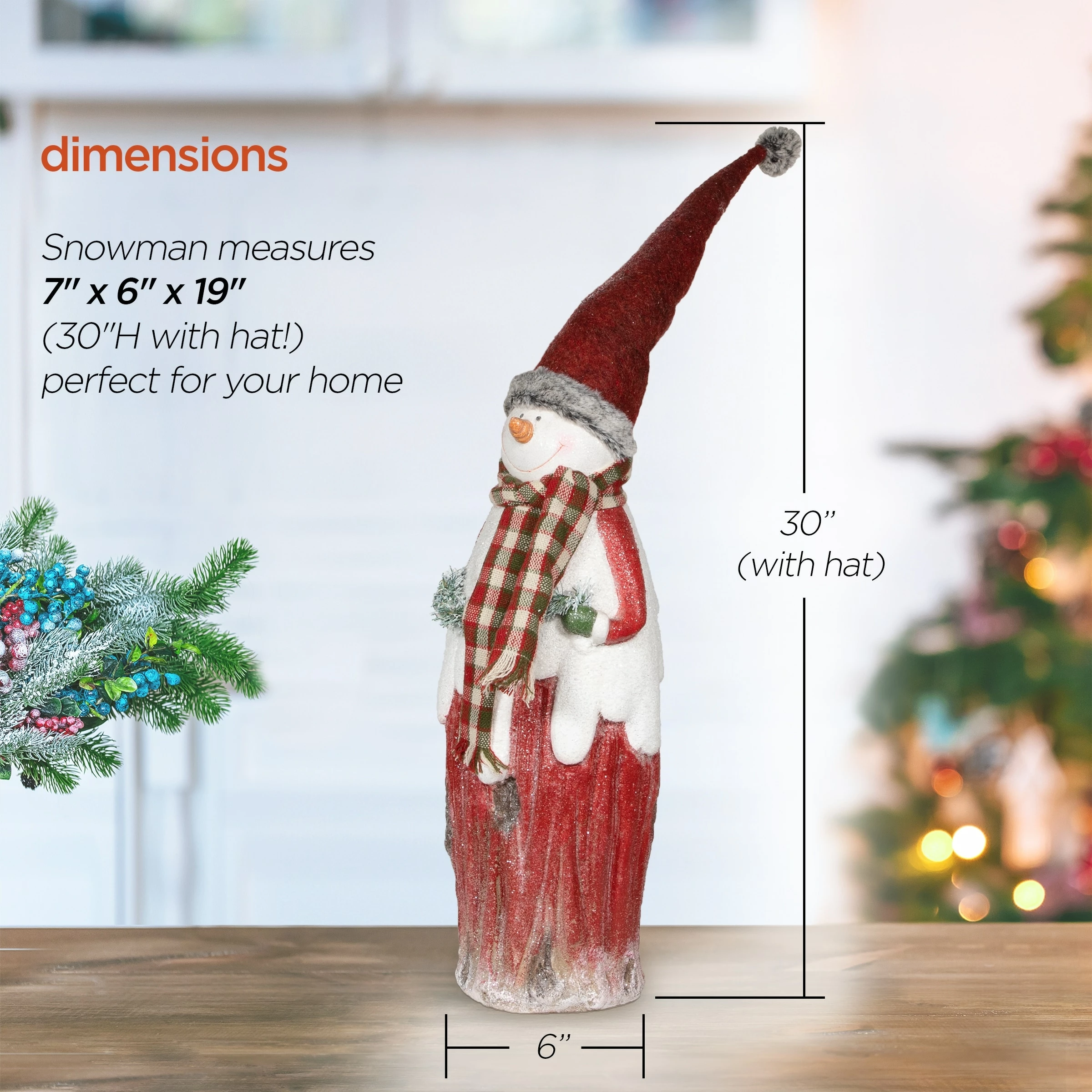 New π Alpine Corporation Country Holiday Statue Decoration With LED Lights Red π― - Image 6