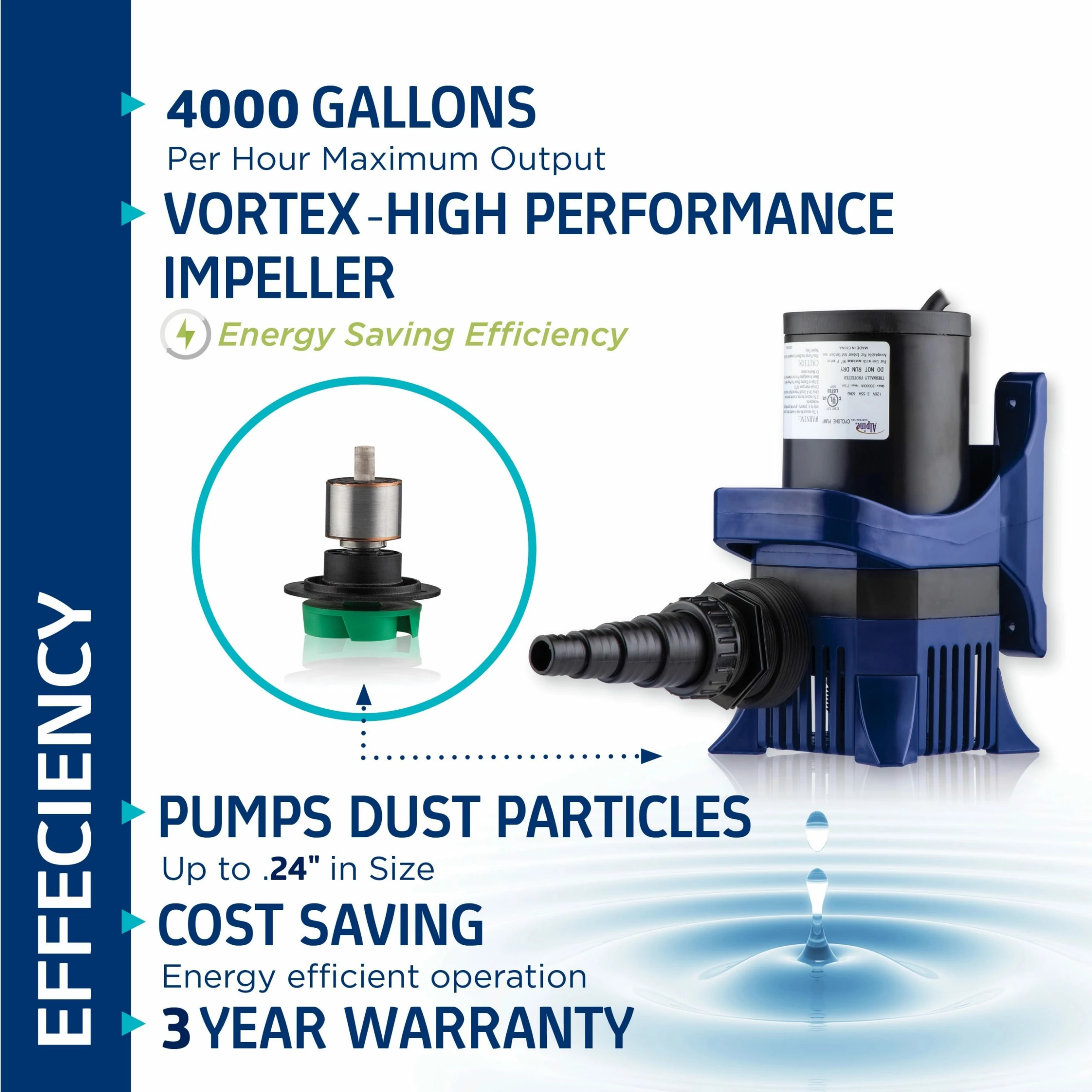 New π Alpine Corporation Cyclone Pump For Ponds, Fountains, Waterfalls, And Water Circulation β - Image 5