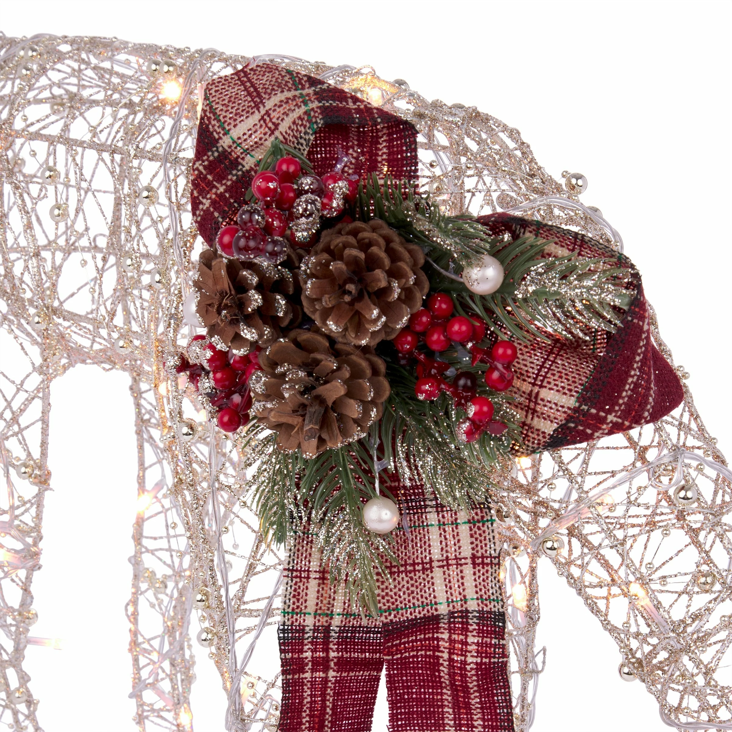 Outlet π Alpine Corporation Gold Wire Grazing Doe Decor With Warm White LED Lights, Medium β€οΈ - Image 11