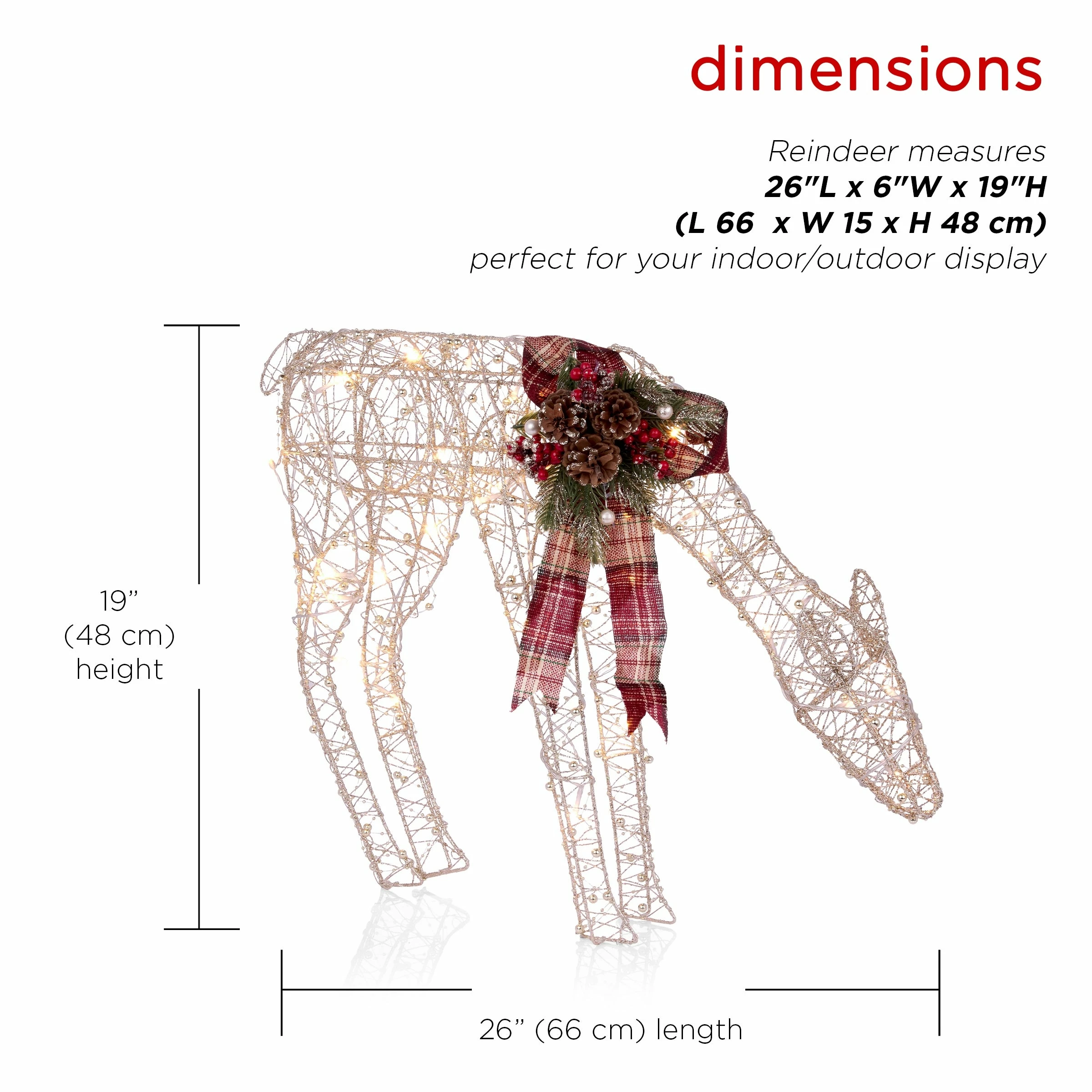 Outlet π Alpine Corporation Gold Wire Grazing Doe Decor With Warm White LED Lights, Medium β€οΈ - Image 3