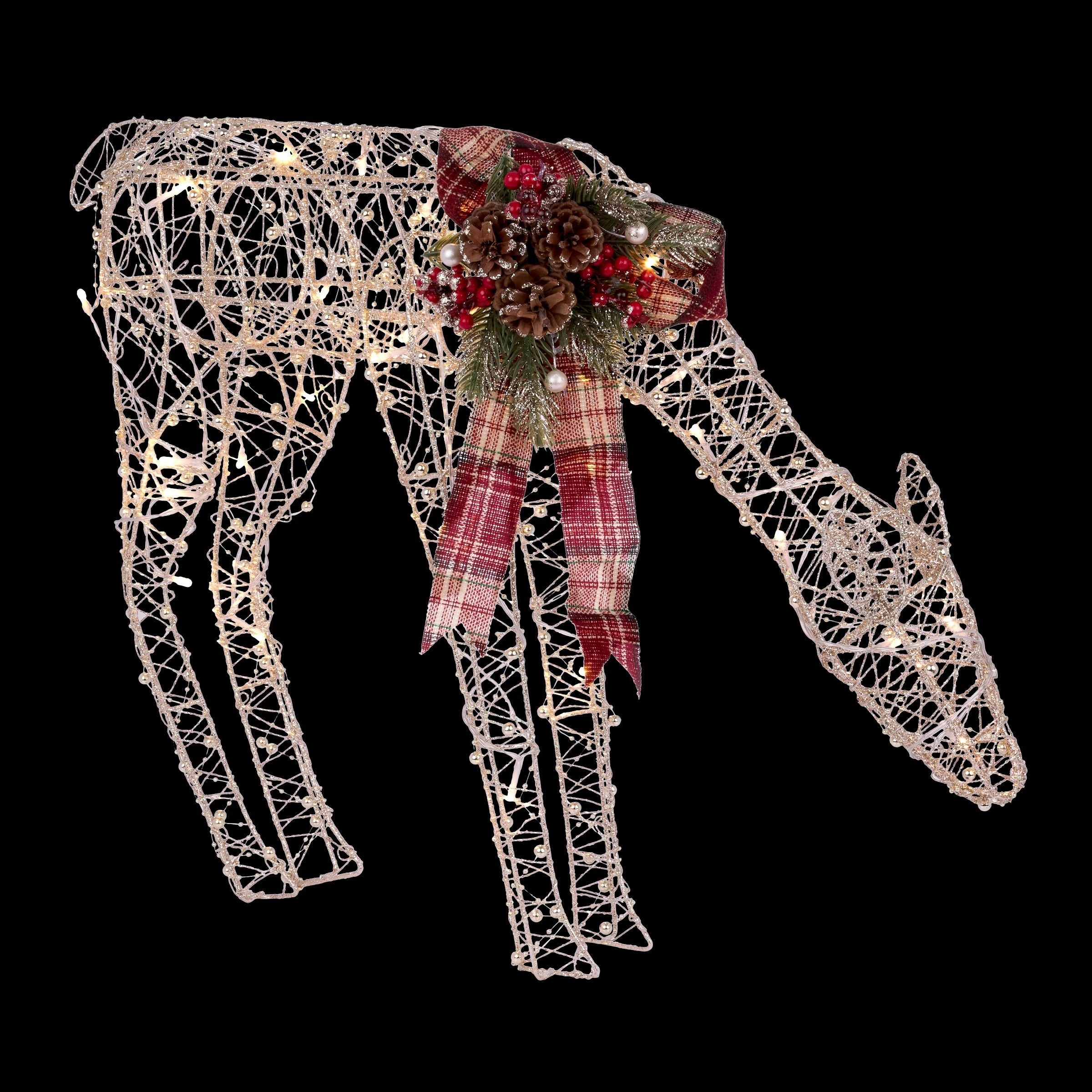 Outlet π Alpine Corporation Gold Wire Grazing Doe Decor With Warm White LED Lights, Medium β€οΈ - Image 8