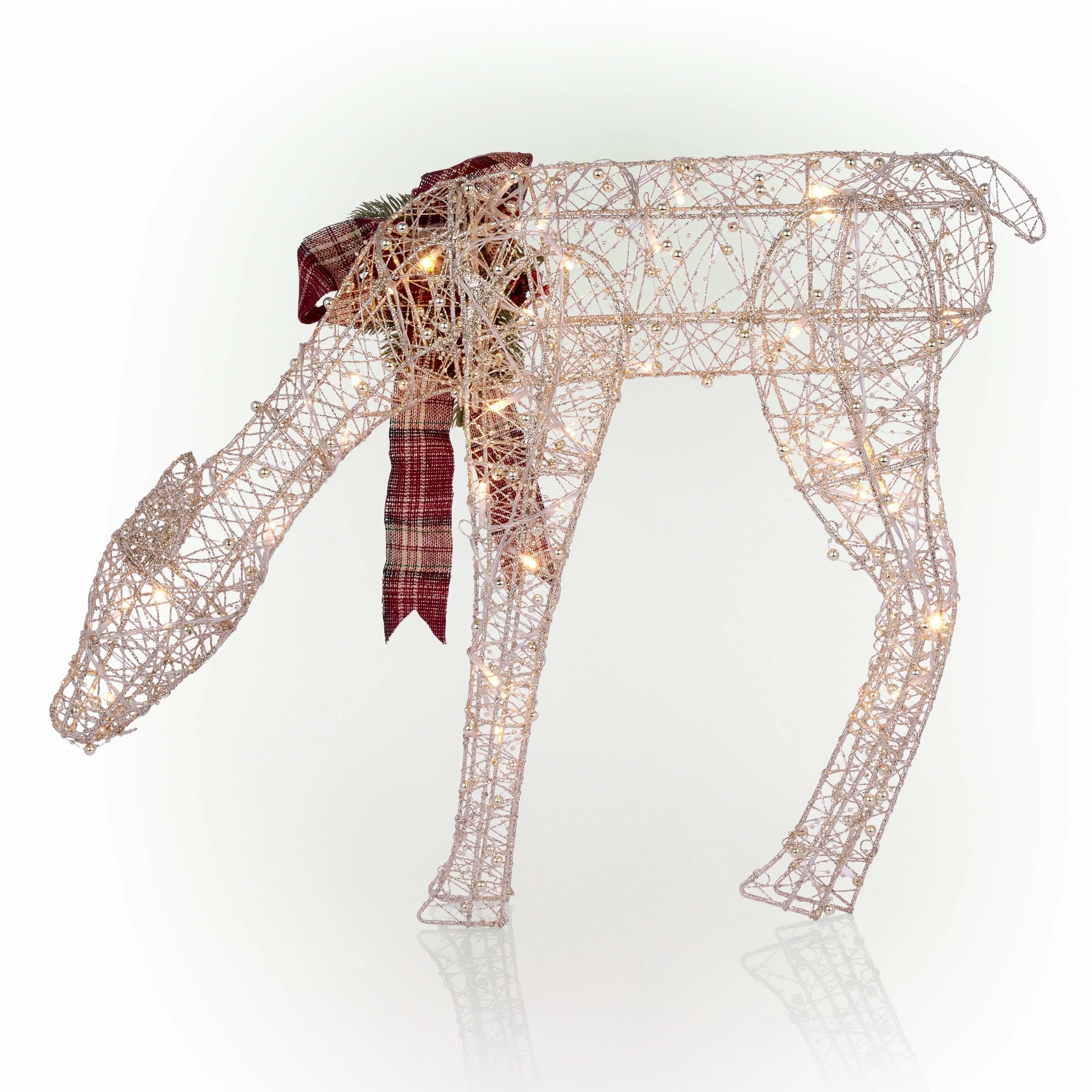 Outlet π Alpine Corporation Gold Wire Grazing Doe Decor With Warm White LED Lights, Medium β€οΈ - Image 9