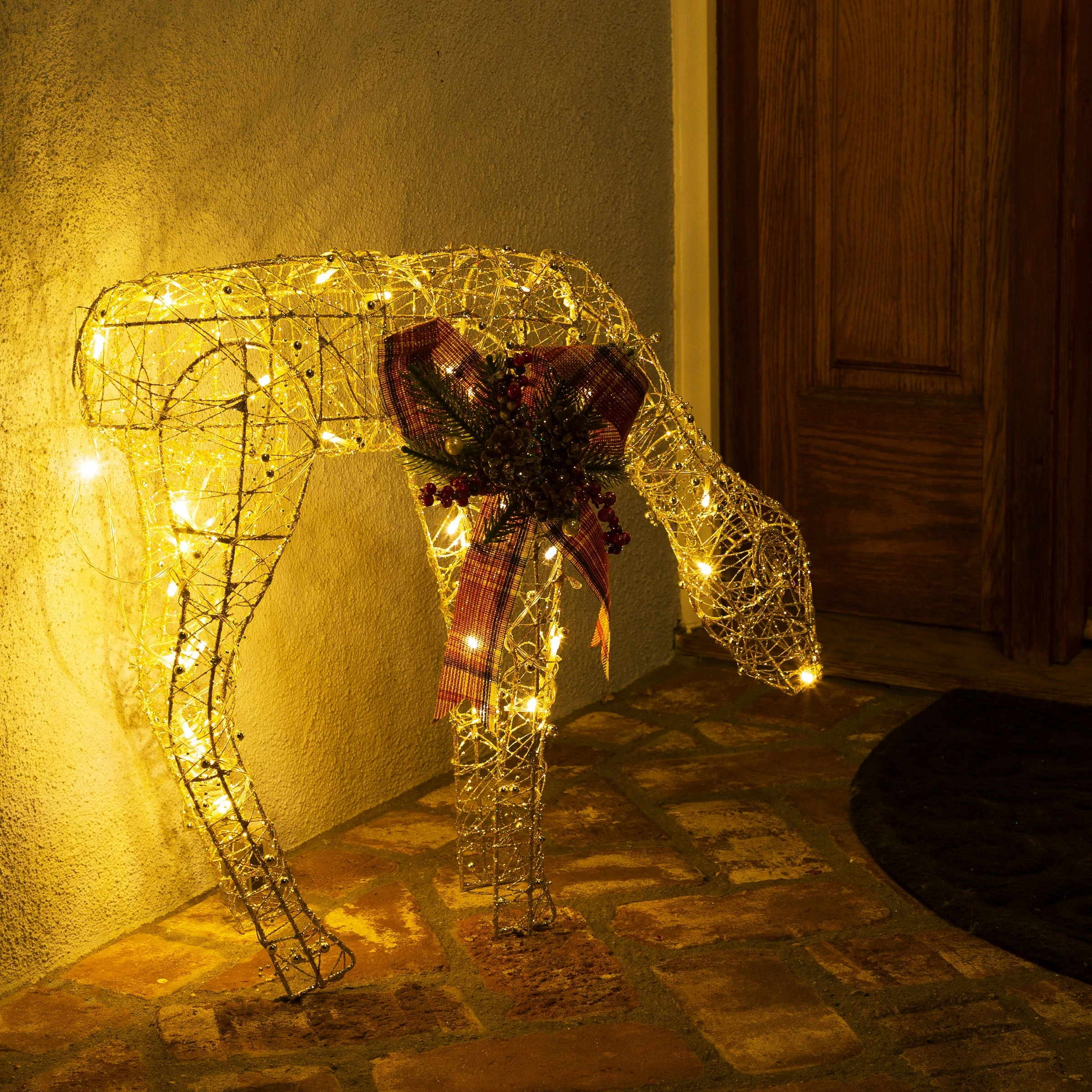 Outlet π Alpine Corporation Gold Wire Grazing Doe Decor With Warm White LED Lights, Medium β€οΈ