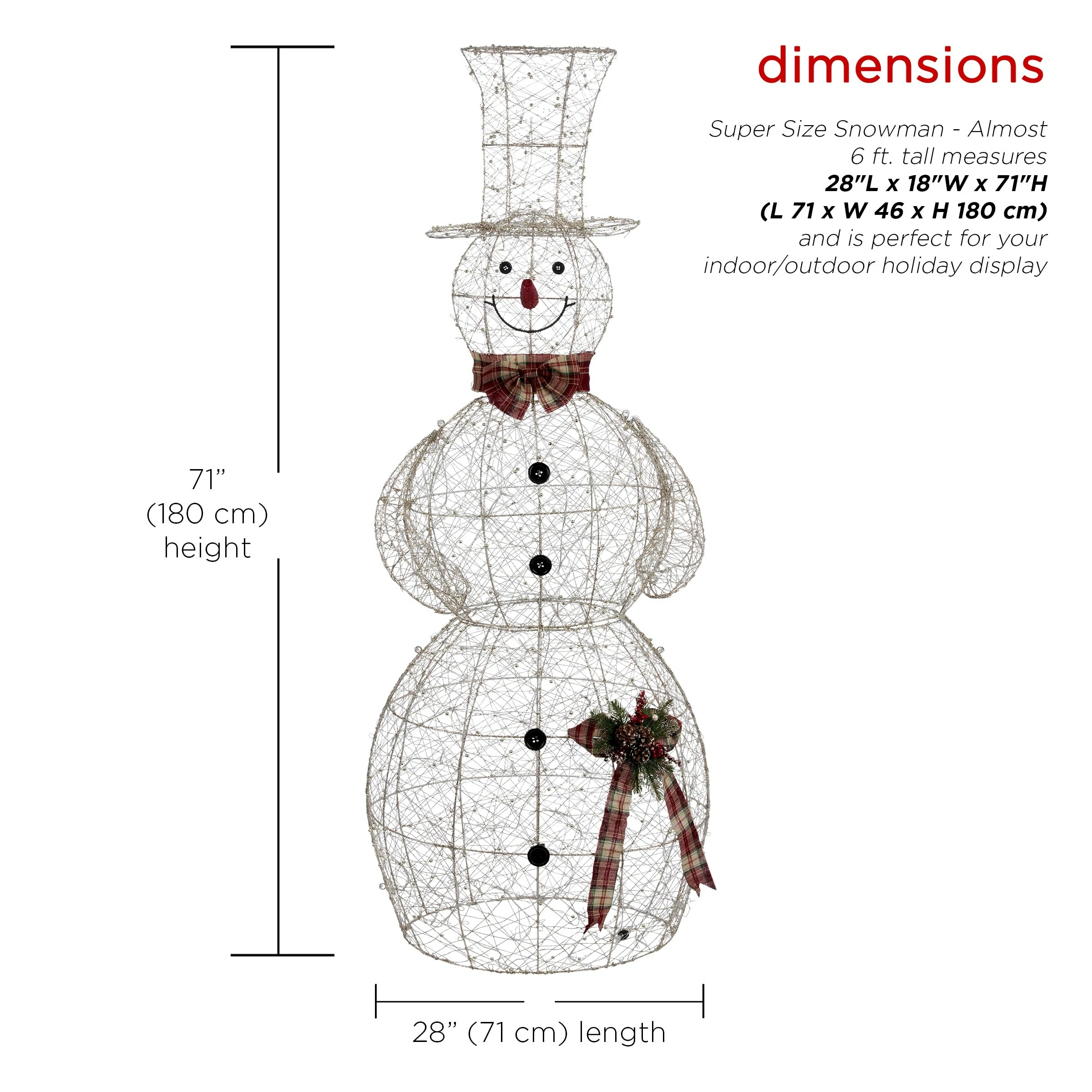 Best Sale ⌛ Alpine Corporation Gold Wire Holiday Décor Snowman With Warm White LED Lights 🌟 - Image 3
