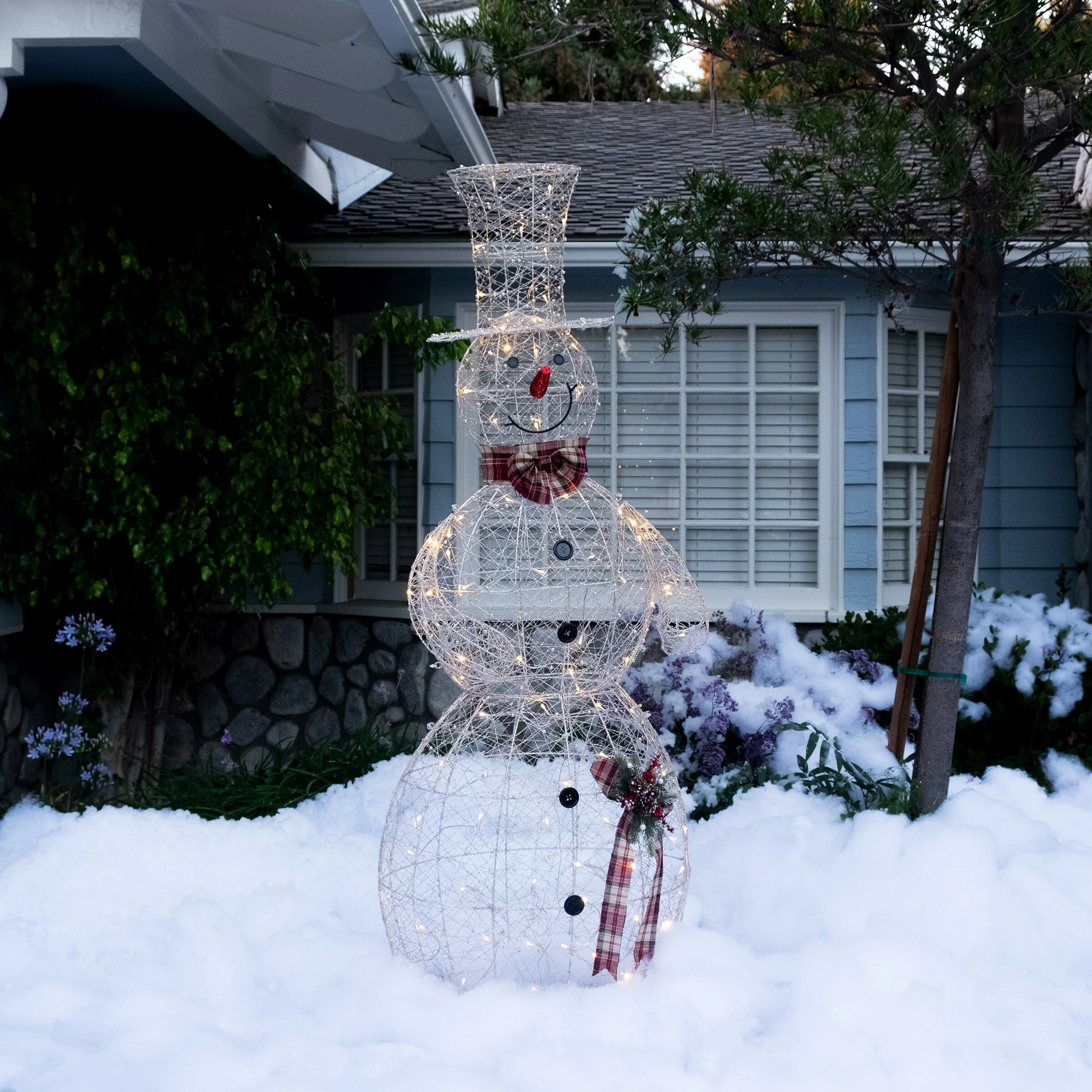 Best Sale ⌛ Alpine Corporation Gold Wire Holiday Décor Snowman With Warm White LED Lights 🌟 - Image 8
