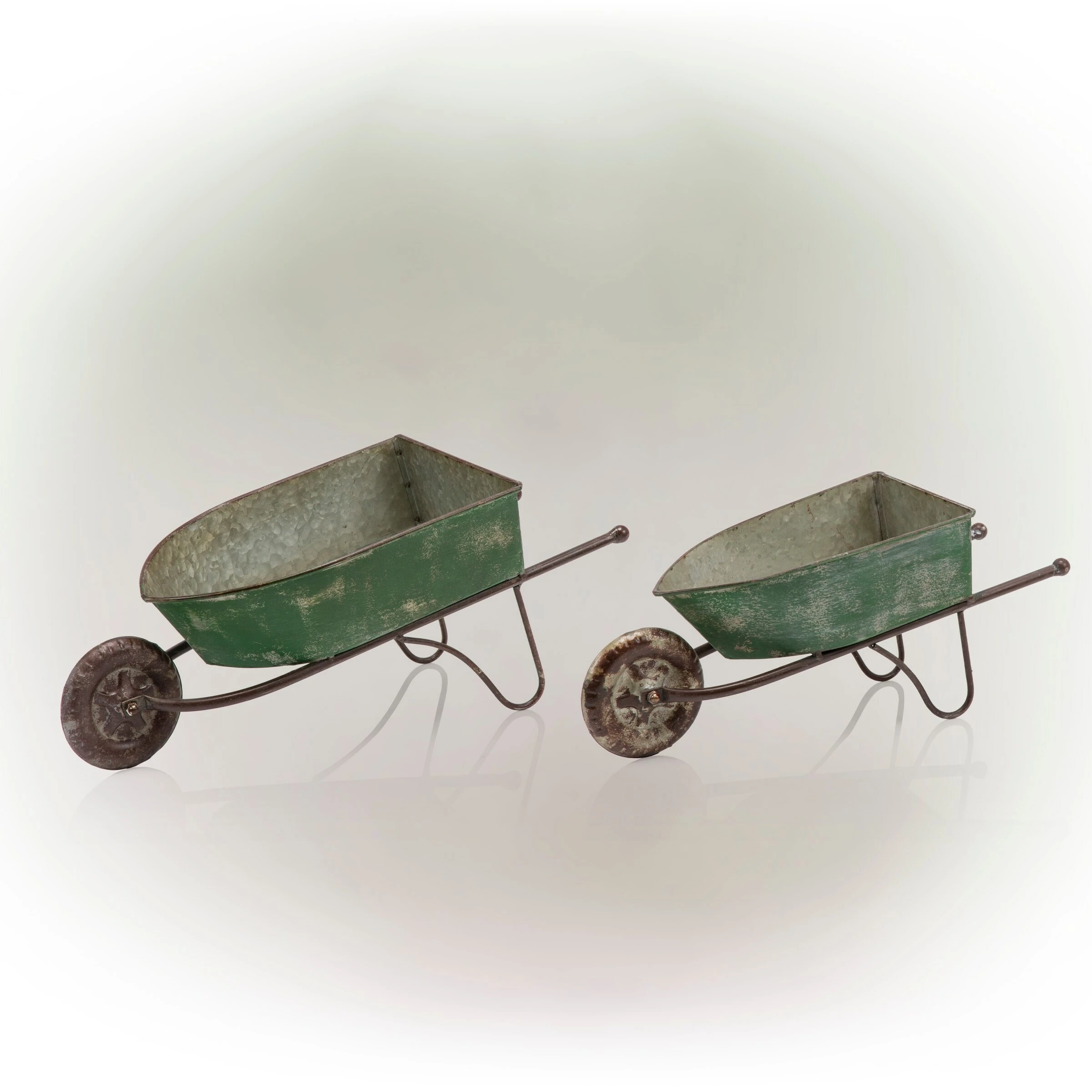 Hot Sale π€© Alpine Corporation Pack Of 2 Indoor/Outdoor Rustic Wheelbarrow Planter Decorations, Green π 11 Hot Sale π€© Alpine Corporation Pack Of 2 Indoor/Outdoor Rustic Wheelbarrow Planter Decorations, Green π - Image 9