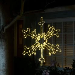 Cheapest 🥰 Alpine Corporation Hanging Snowflake 🎅 Christmas Décor With LED Lights ✔️