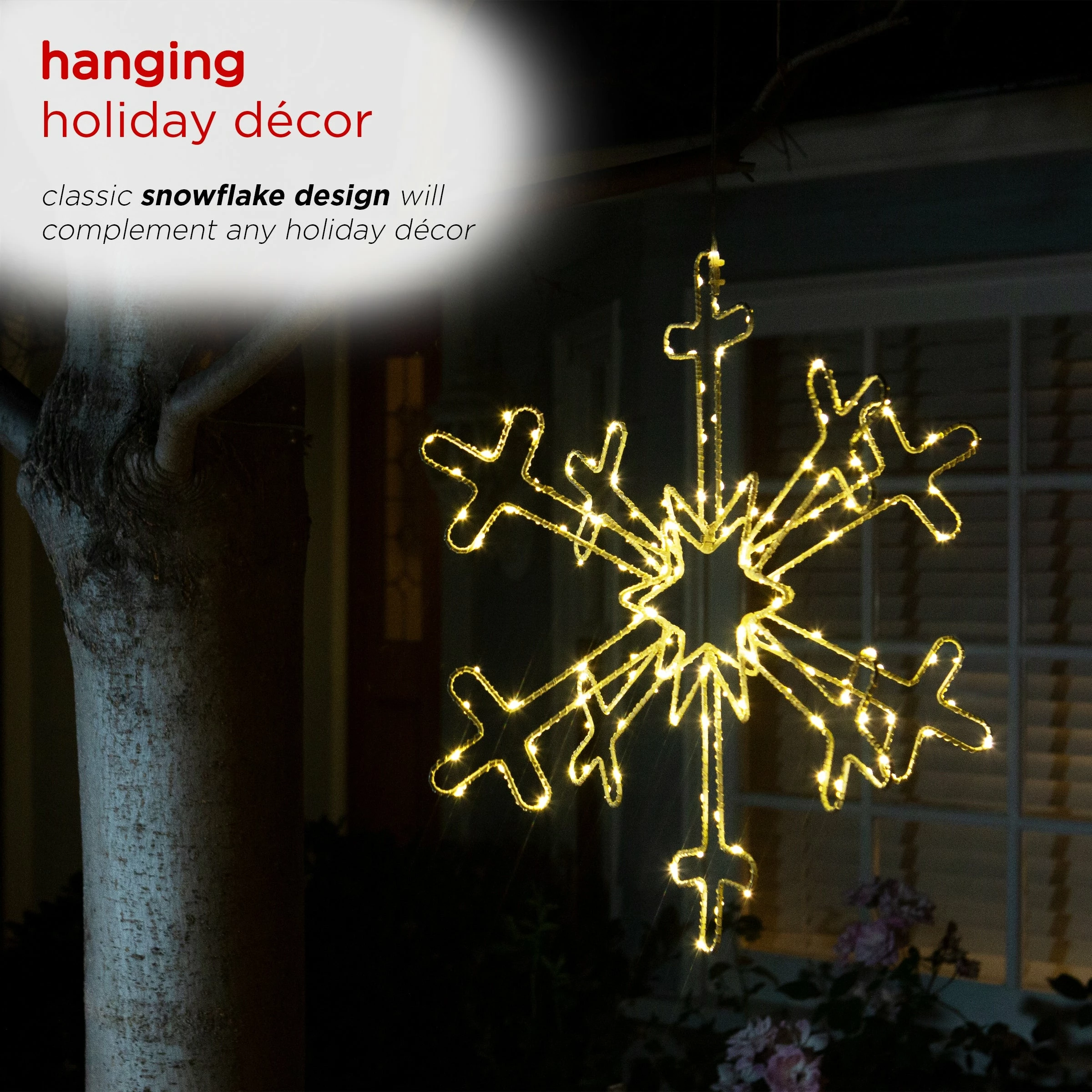 Cheapest 🥰 Alpine Corporation Hanging Snowflake 🎅 Christmas Décor With LED Lights ✔️ - Image 4