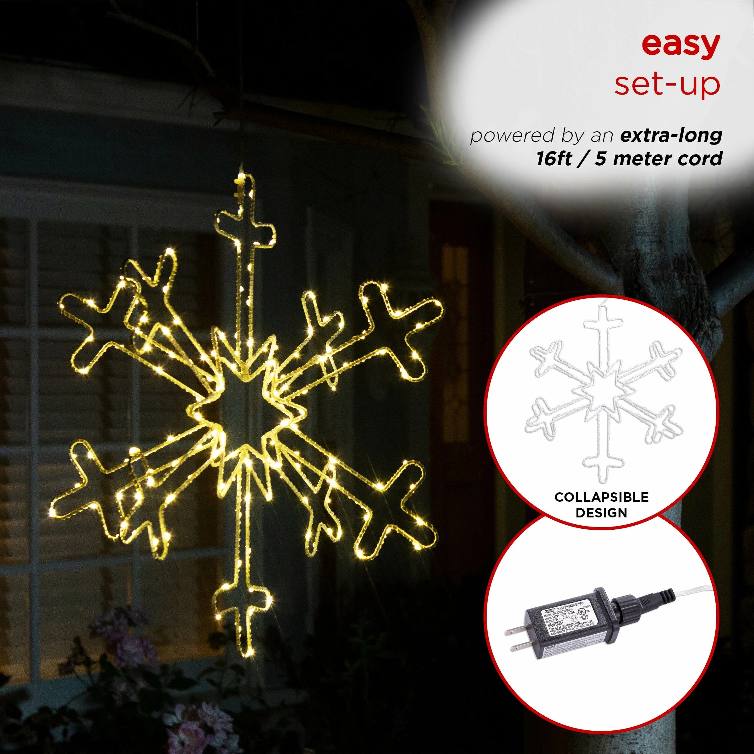 Cheapest 🥰 Alpine Corporation Hanging Snowflake 🎅 Christmas Décor With LED Lights ✔️ - Image 6