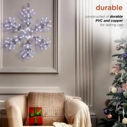 New 🎉 Alpine Corporation 24"H Indoor/Outdoor Hanging Snowflake Decoration With LED Lights 💯 -Alpine Corporation Sales Alpine Corporation Hanging Snowflake2C LED Lights and Remote Control 3