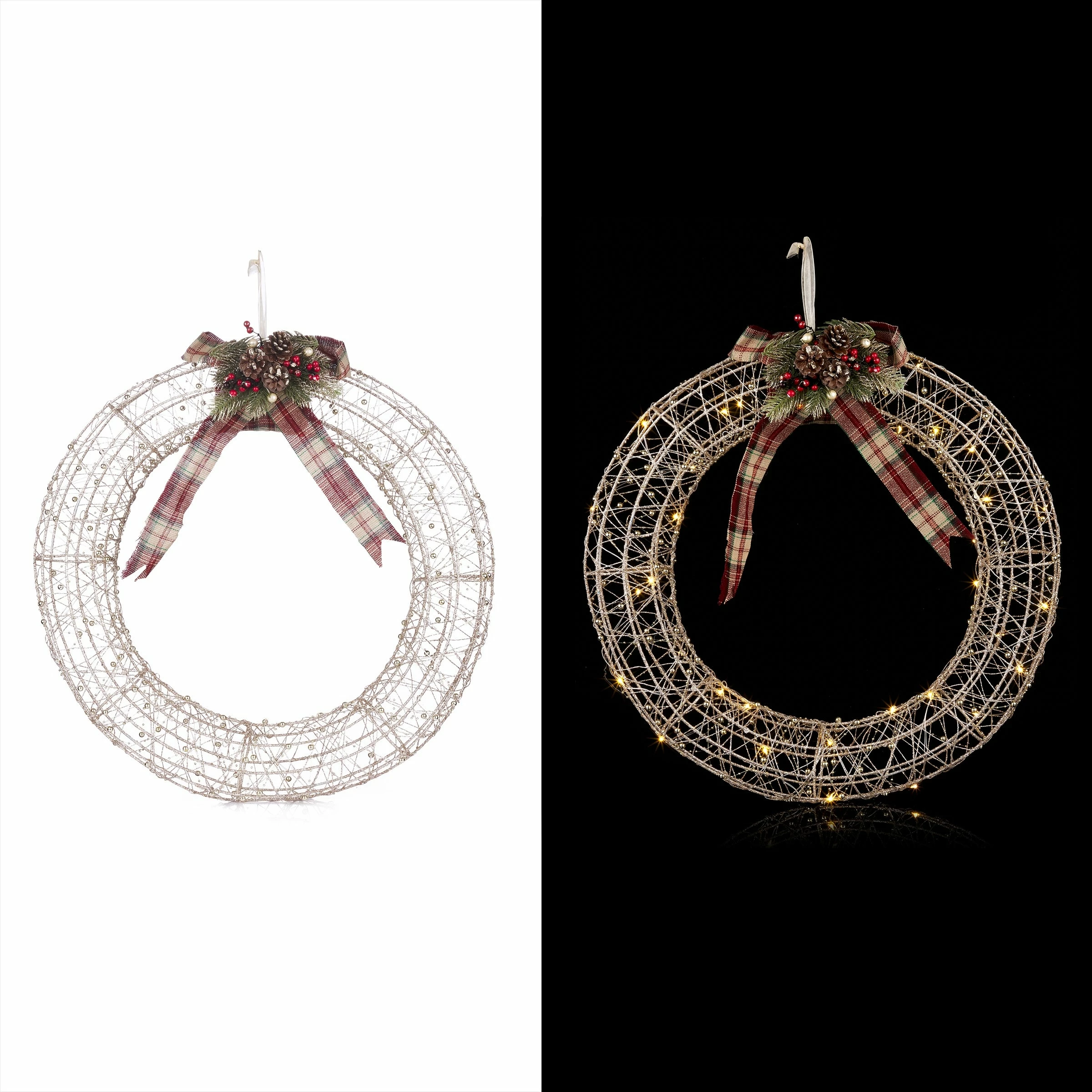 Best Sale π Alpine Corporation Hanging Wreath Decoration With LED Lights, Gold βοΈ - Image 2