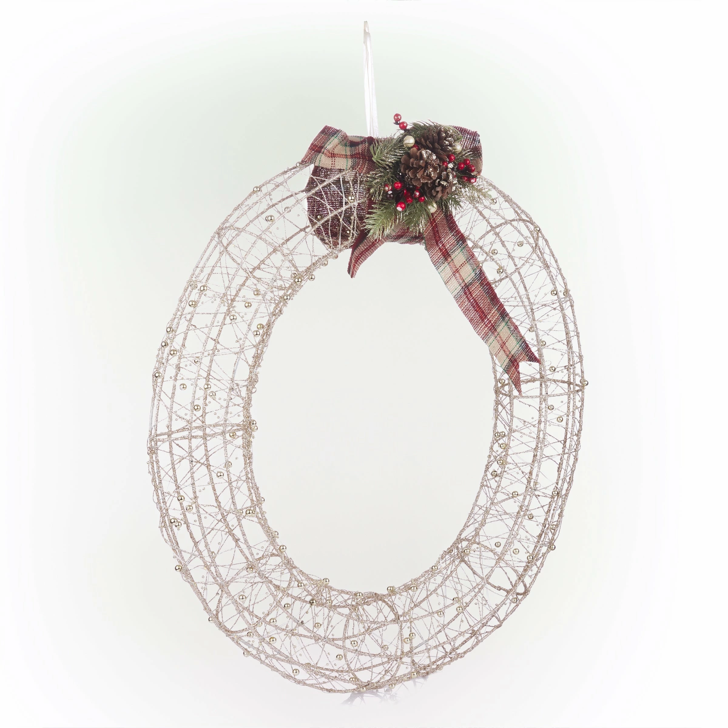 Best Sale π Alpine Corporation Hanging Wreath Decoration With LED Lights, Gold βοΈ - Image 9