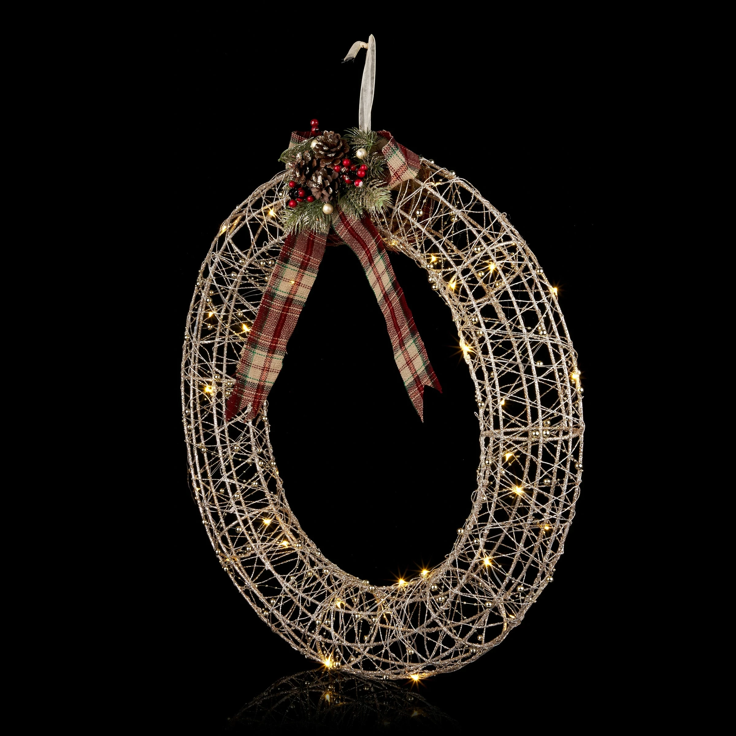 Best Sale π Alpine Corporation Hanging Wreath Decoration With LED Lights, Gold βοΈ - Image 10