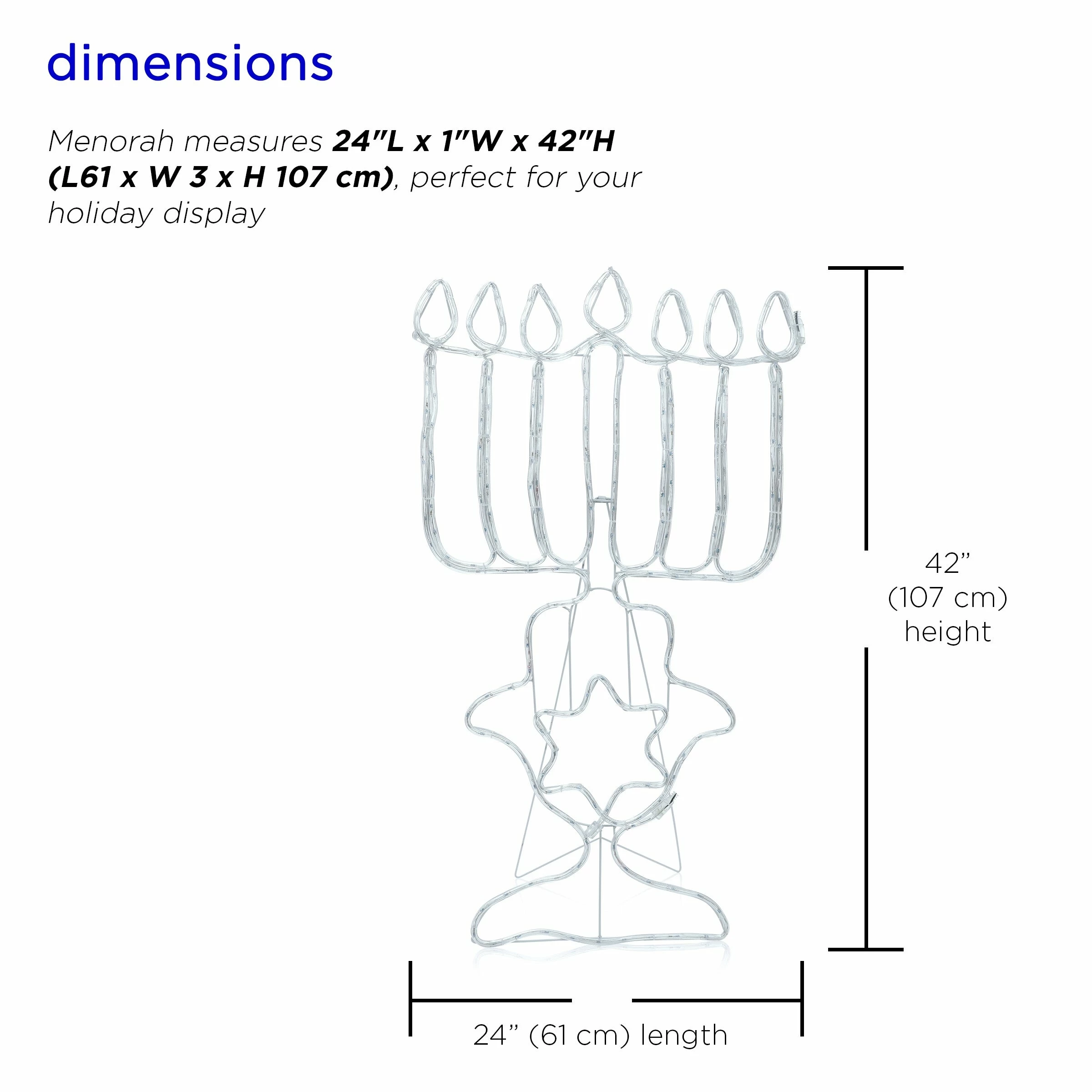 Wholesale π Alpine Corporation Hanukkah Decoration With Blue And White LED Lights π - Image 4