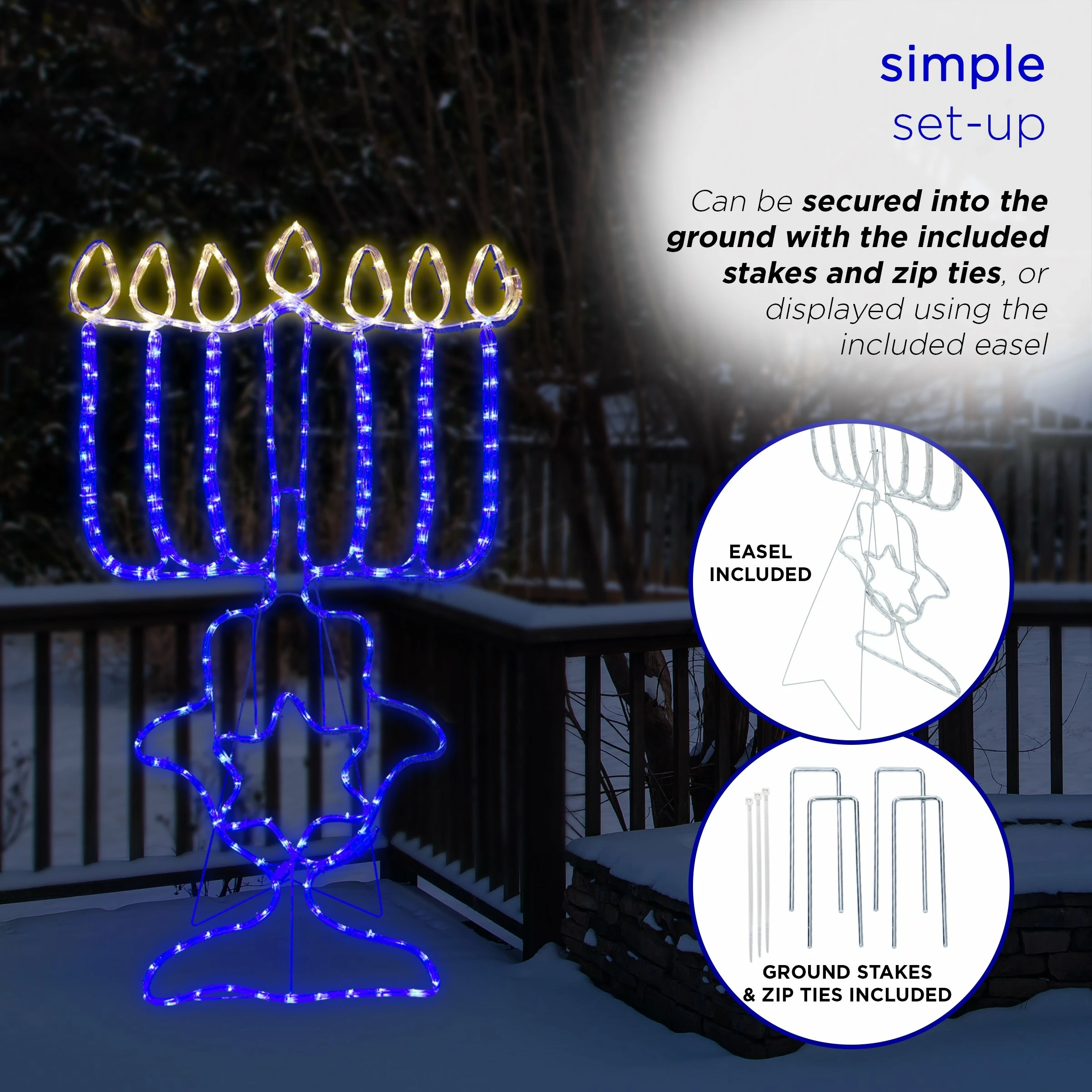 Wholesale π Alpine Corporation Hanukkah Decoration With Blue And White LED Lights π - Image 7