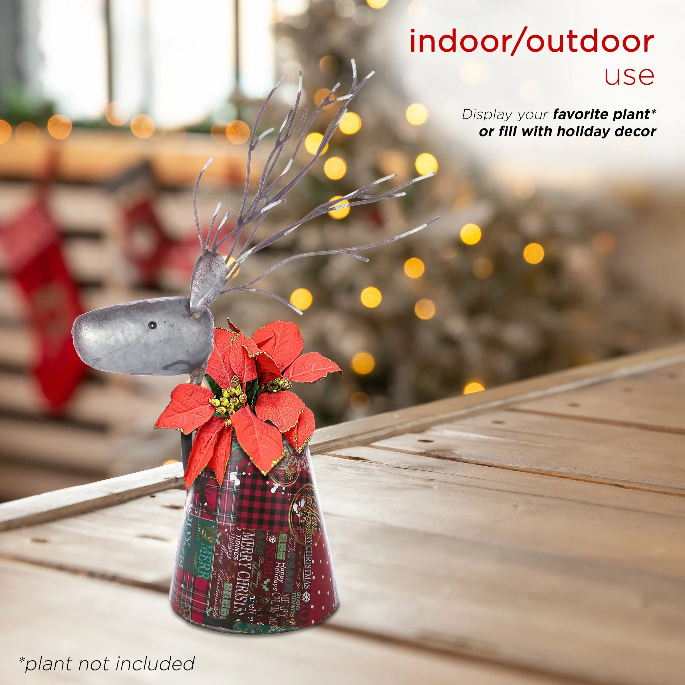 Best deal π Alpine Corporation Holiday Decor Detailed Metal Holiday Reindeer Planter π - Image 7