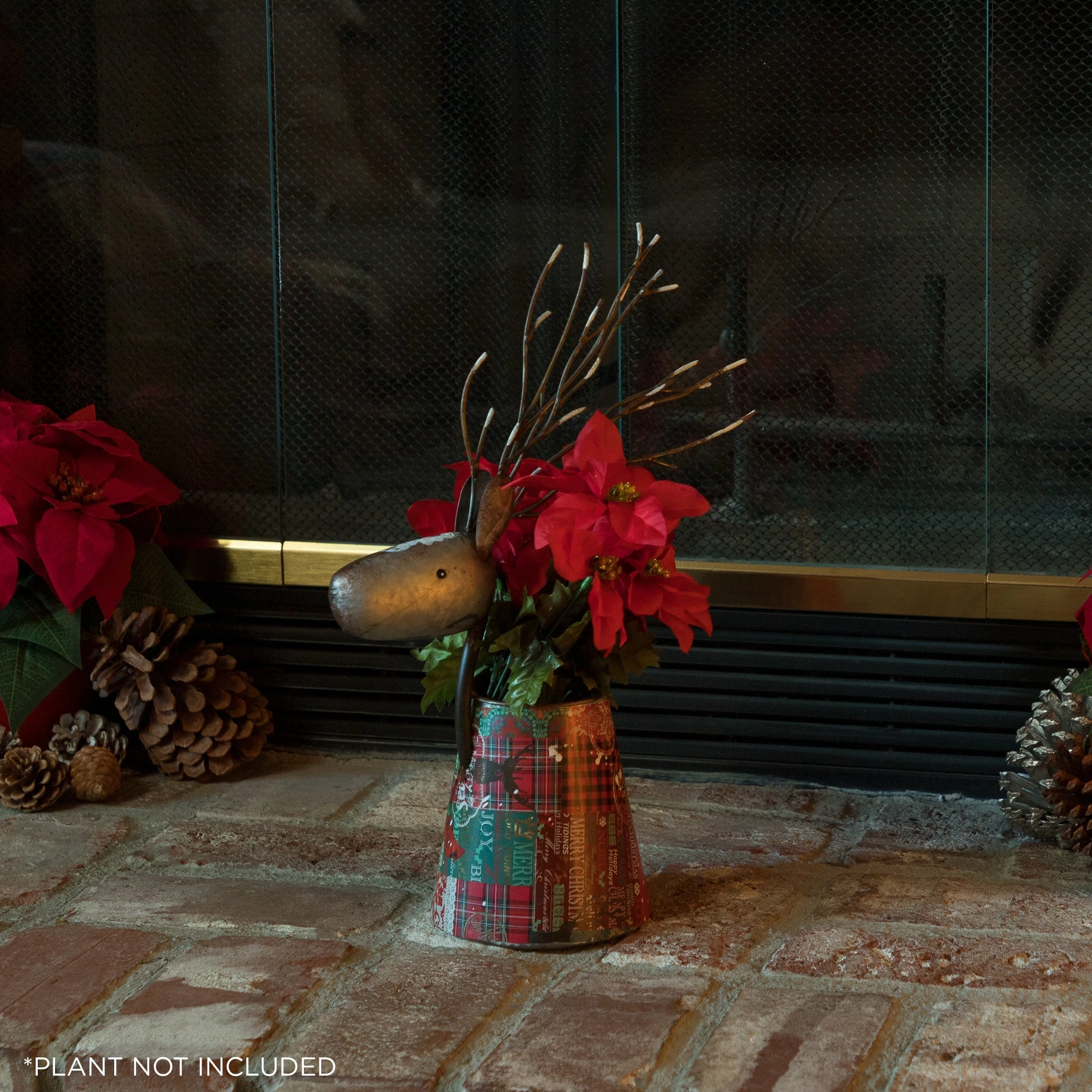 Best deal π Alpine Corporation Holiday Decor Detailed Metal Holiday Reindeer Planter π