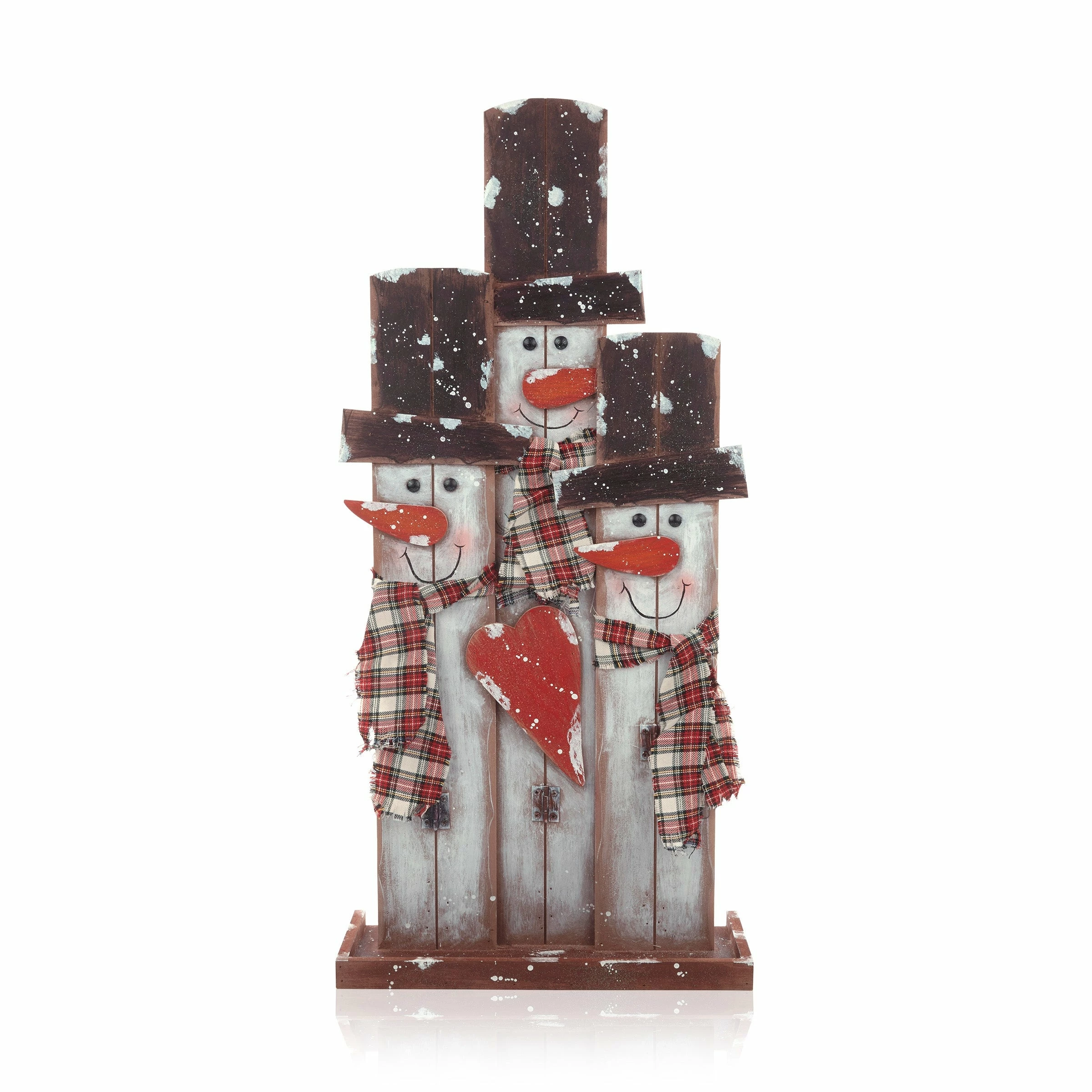 Coupon π Alpine Corporation Holiday Decor Wooden Snowmen Trio With Scarves Statue π - Image 2