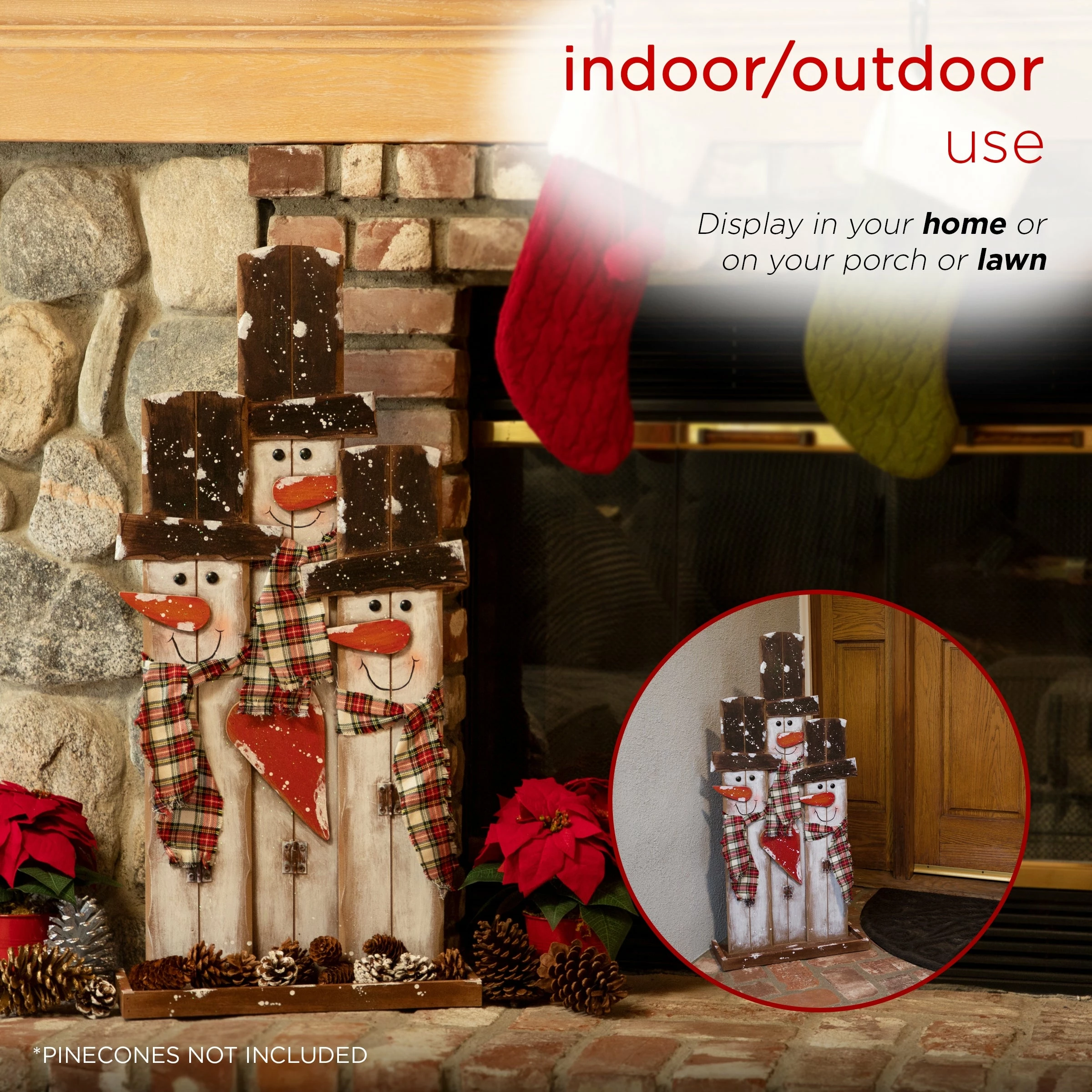 Coupon π Alpine Corporation Holiday Decor Wooden Snowmen Trio With Scarves Statue π - Image 6