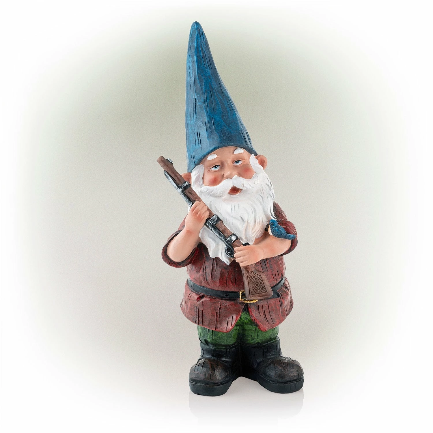 New π Alpine Corporation 12" Tall Outdoor Hunting Garden Gnome Yard Statue Blue π― - Image 2