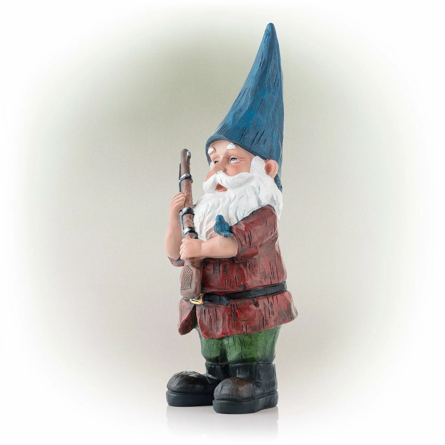New π Alpine Corporation 12" Tall Outdoor Hunting Garden Gnome Yard Statue Blue π― - Image 8