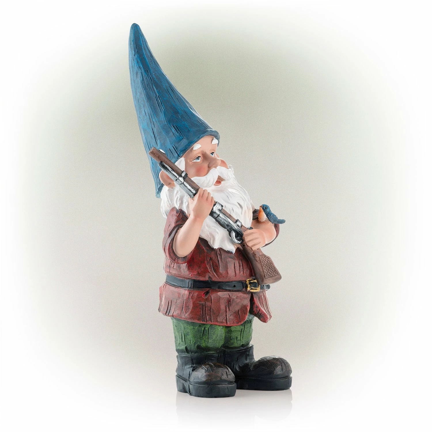 New π Alpine Corporation 12" Tall Outdoor Hunting Garden Gnome Yard Statue Blue π― - Image 9