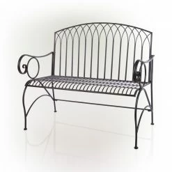 Cheap ❤️ Alpine Corporation Indoor/Outdoor 2-Person Metal Garden Bench Black ✔️ -Alpine Corporation Sales Alpine Corporation Indoor Outdoor 2 Person Metal Garden Bench 5